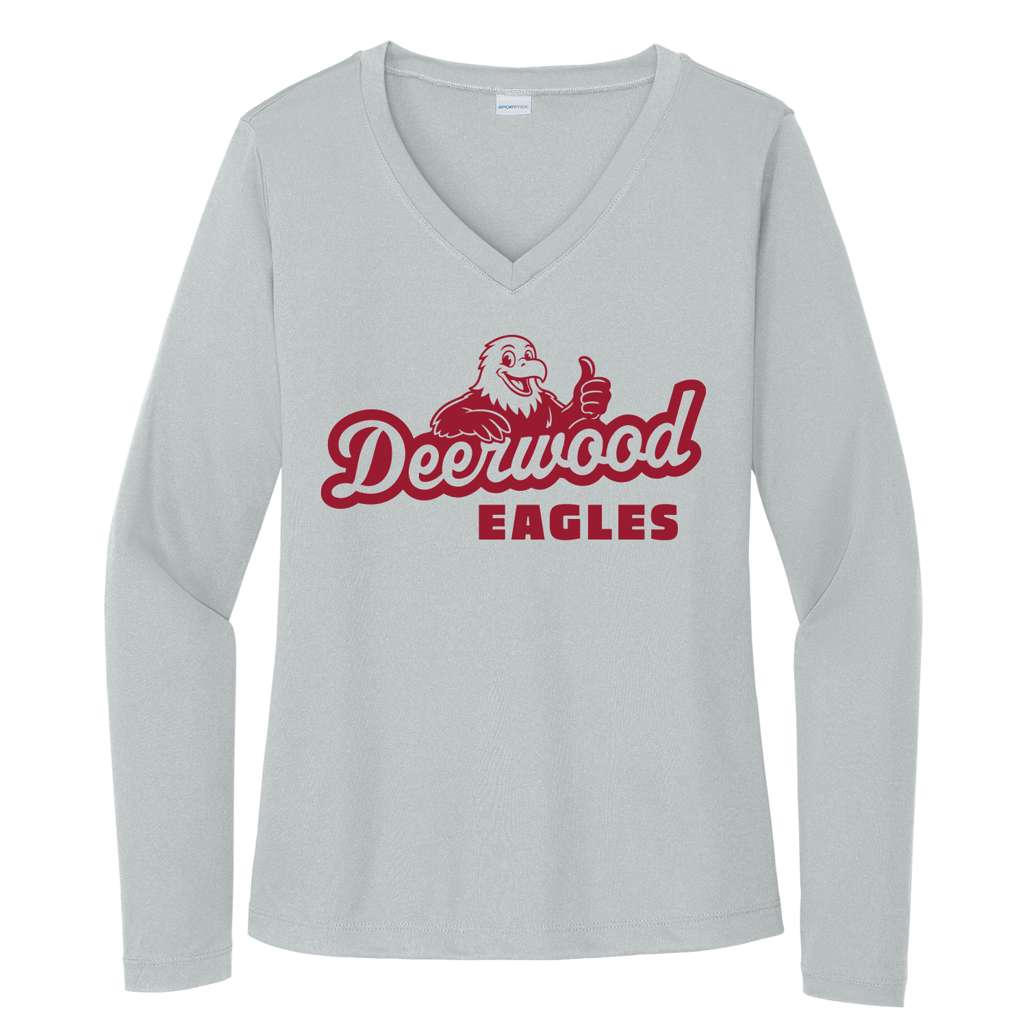 Deerwood - Performance LS V-Neck - Silver.png