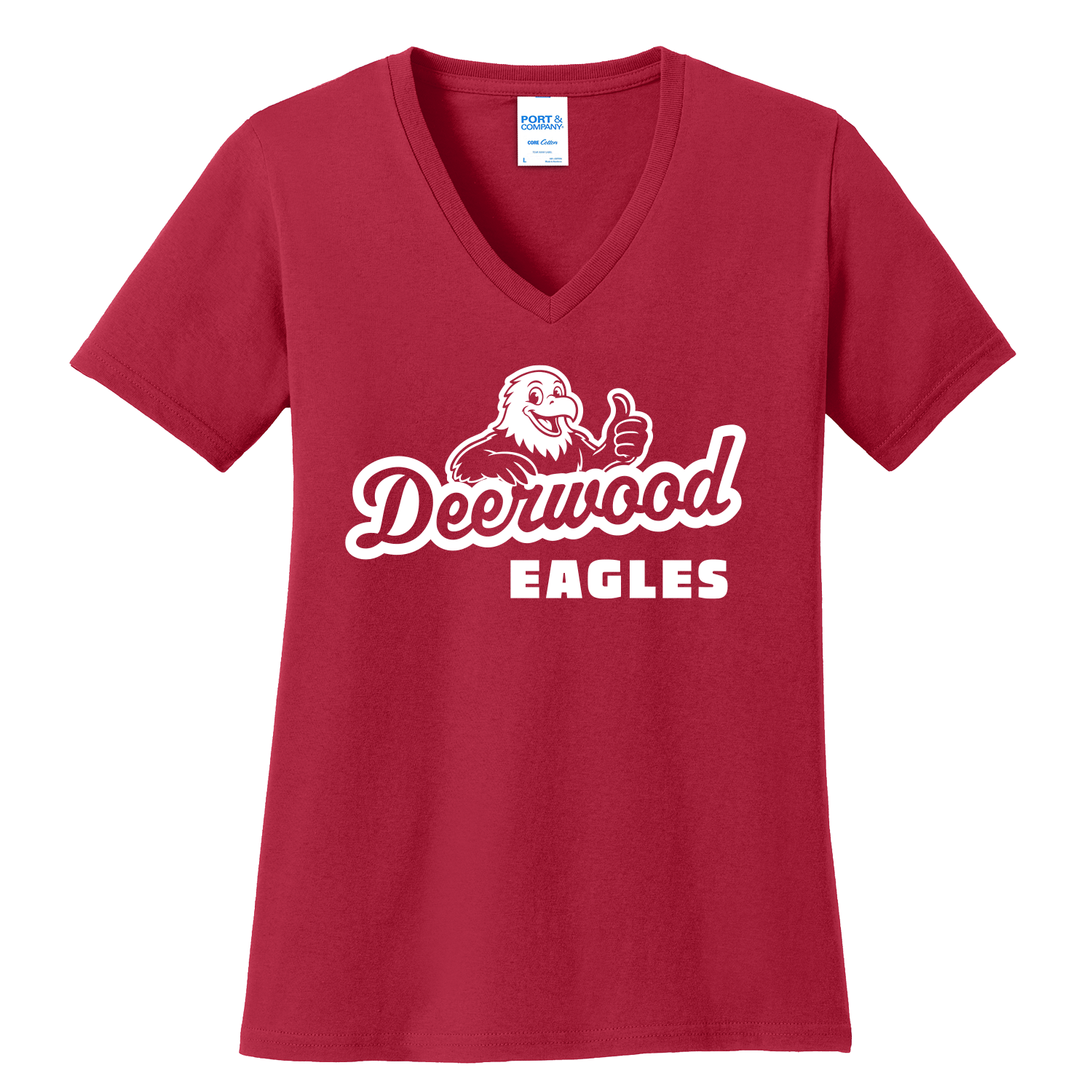 Deerwood - Heavy Cotton V-Neck - Red.png