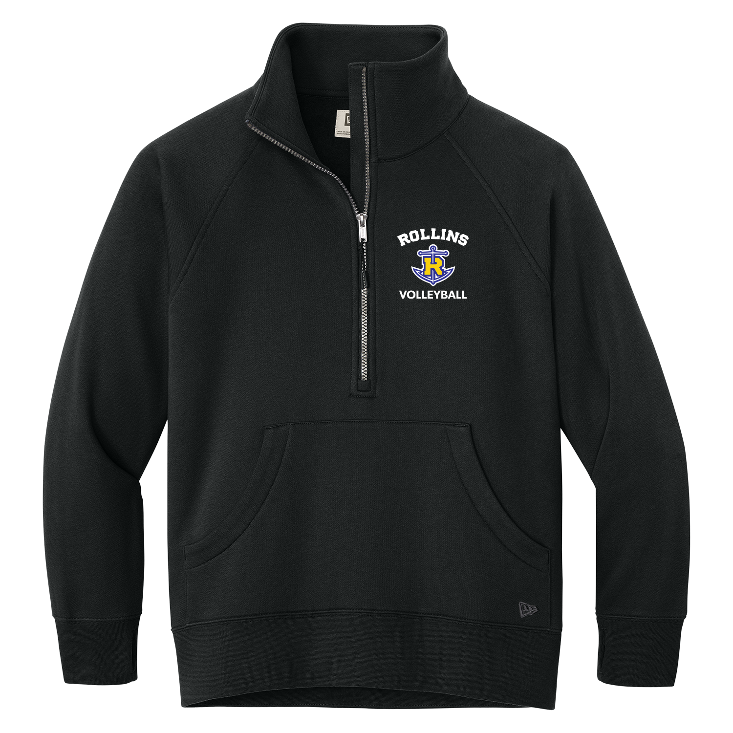 Rollins VB - NE Half Zip - Black.png