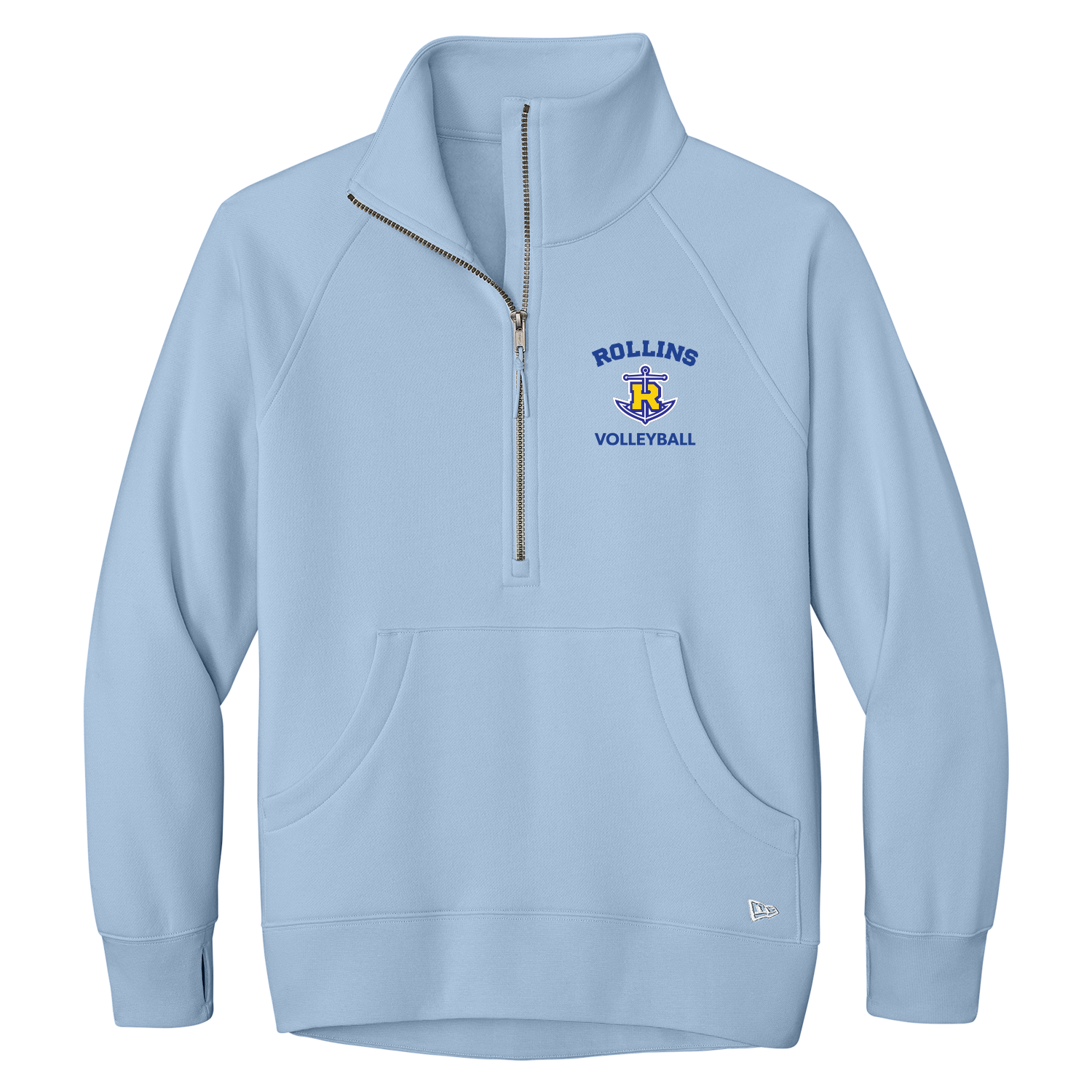 Rollins VB - NE Half Zip - Cloud Blue.png