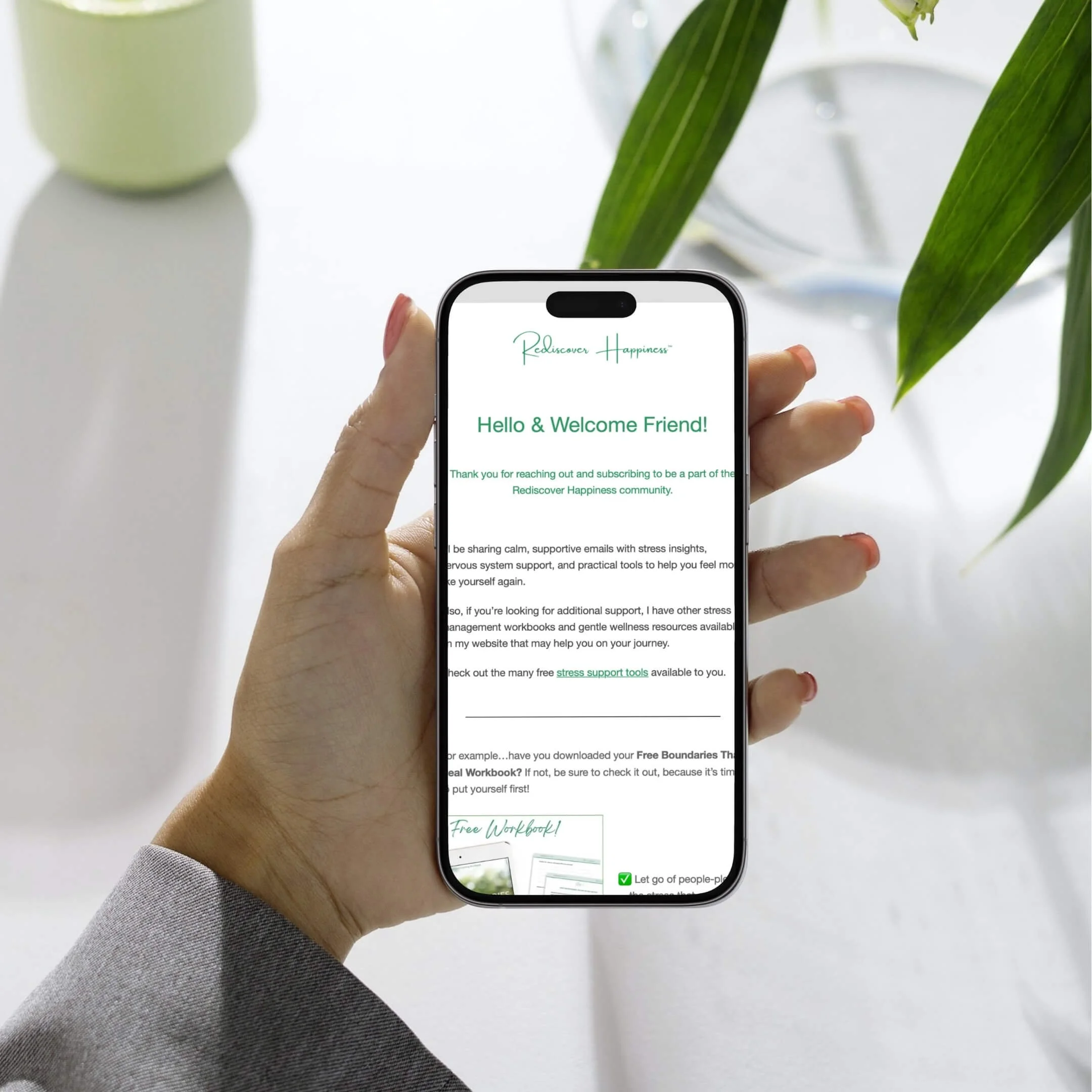 Email Newsletter from Rediscover Happiness