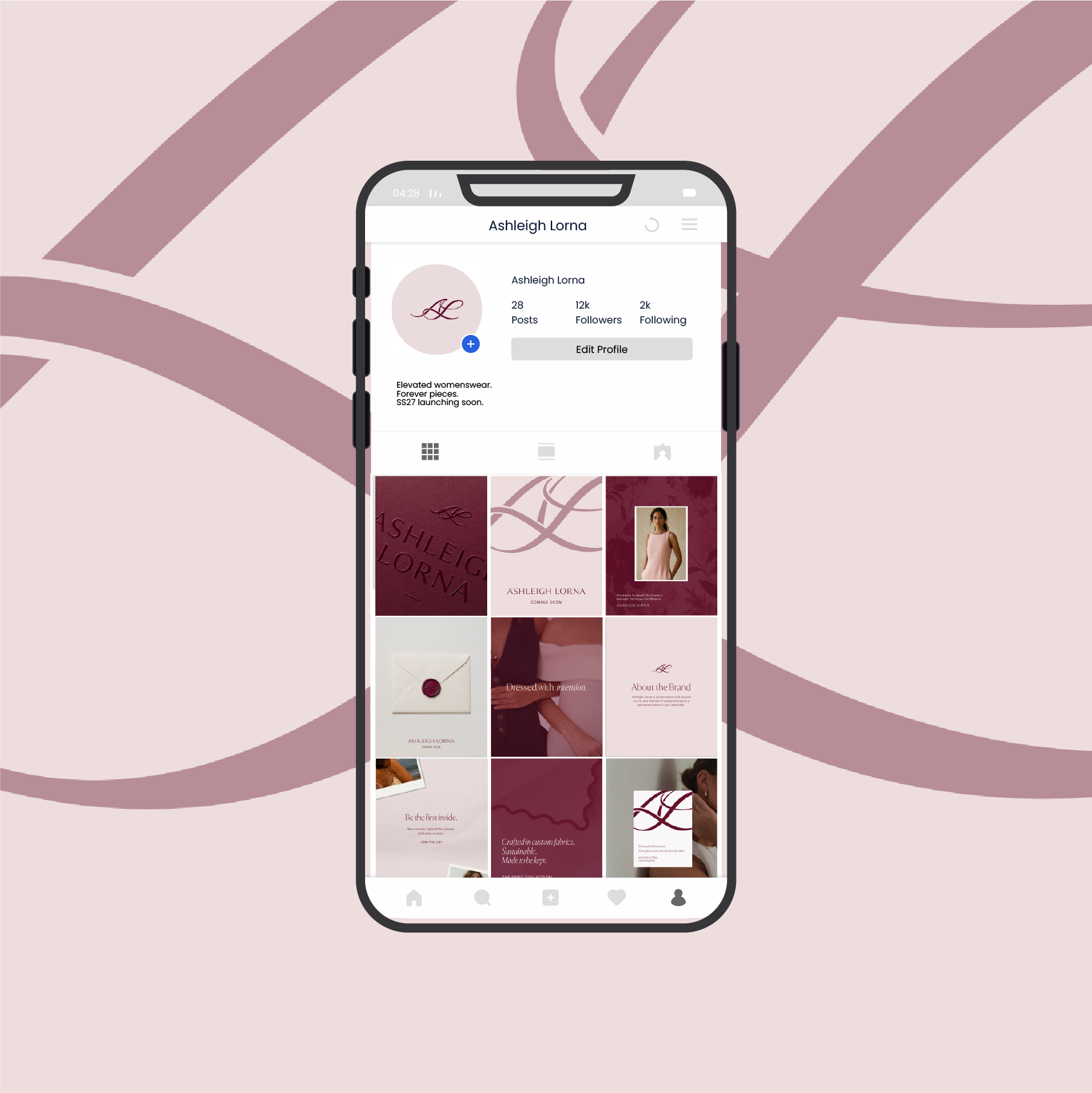 Ashleigh Lorna social media grid