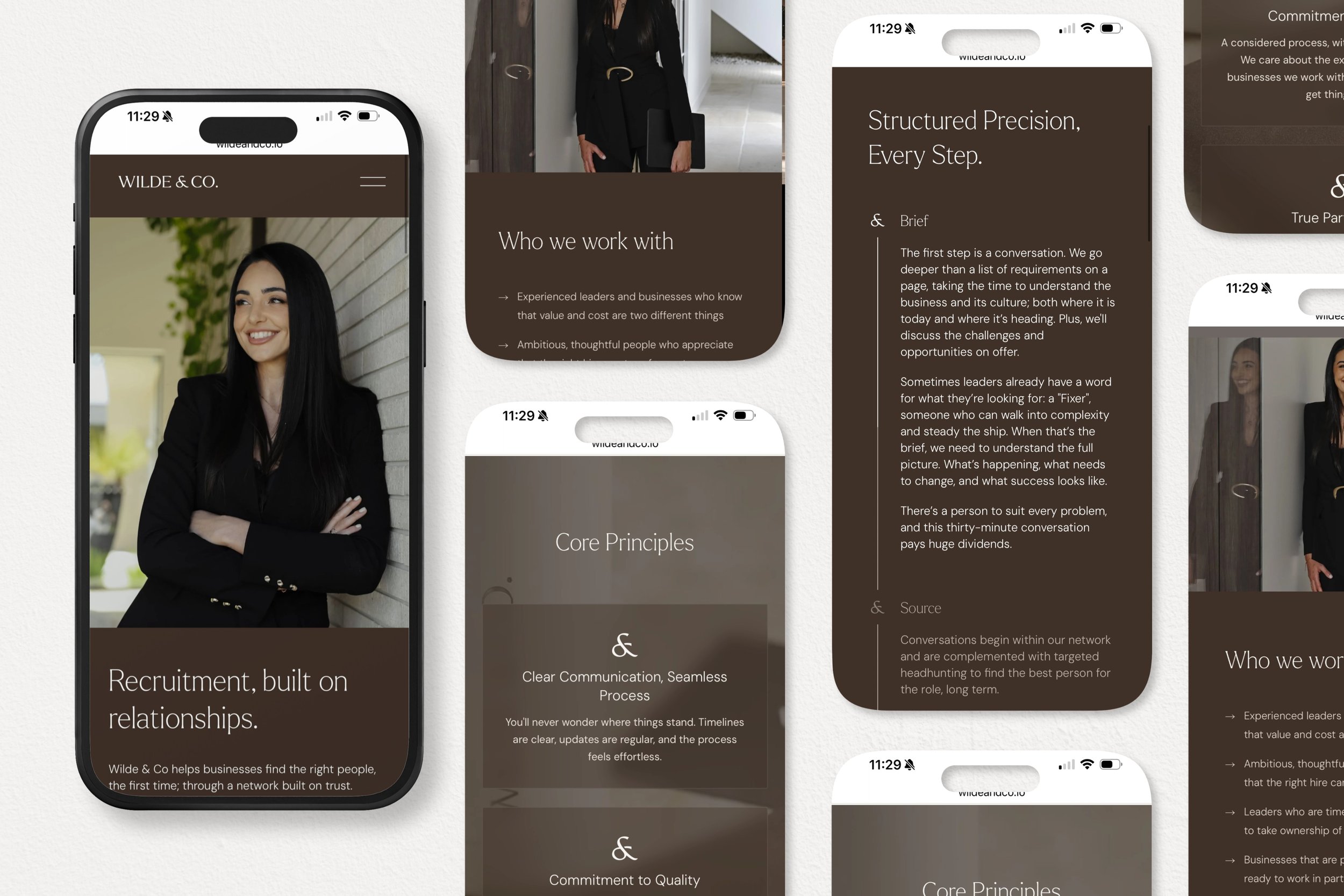 Wilde & Co mobile website design