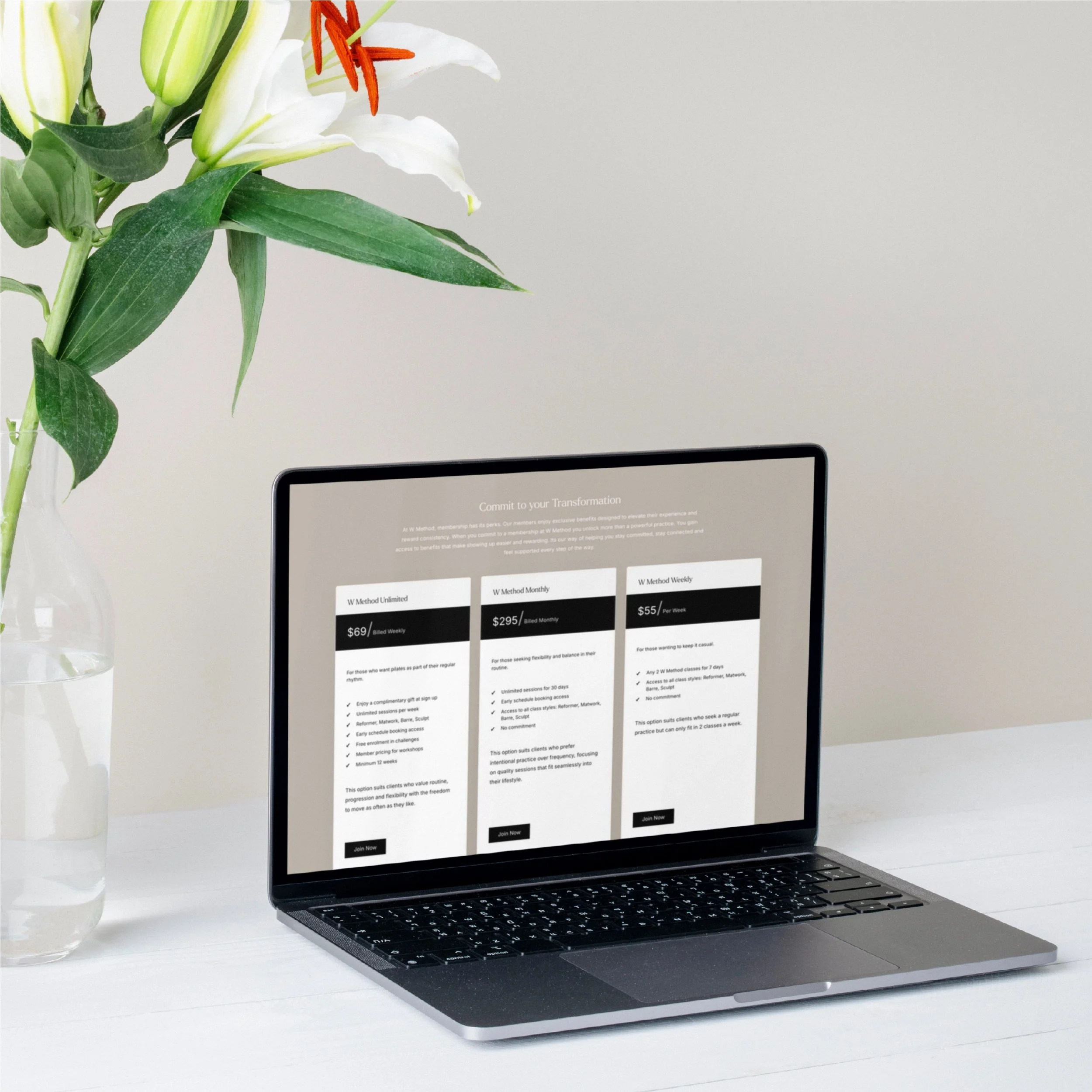 person using a computer with a custom Squarespace design