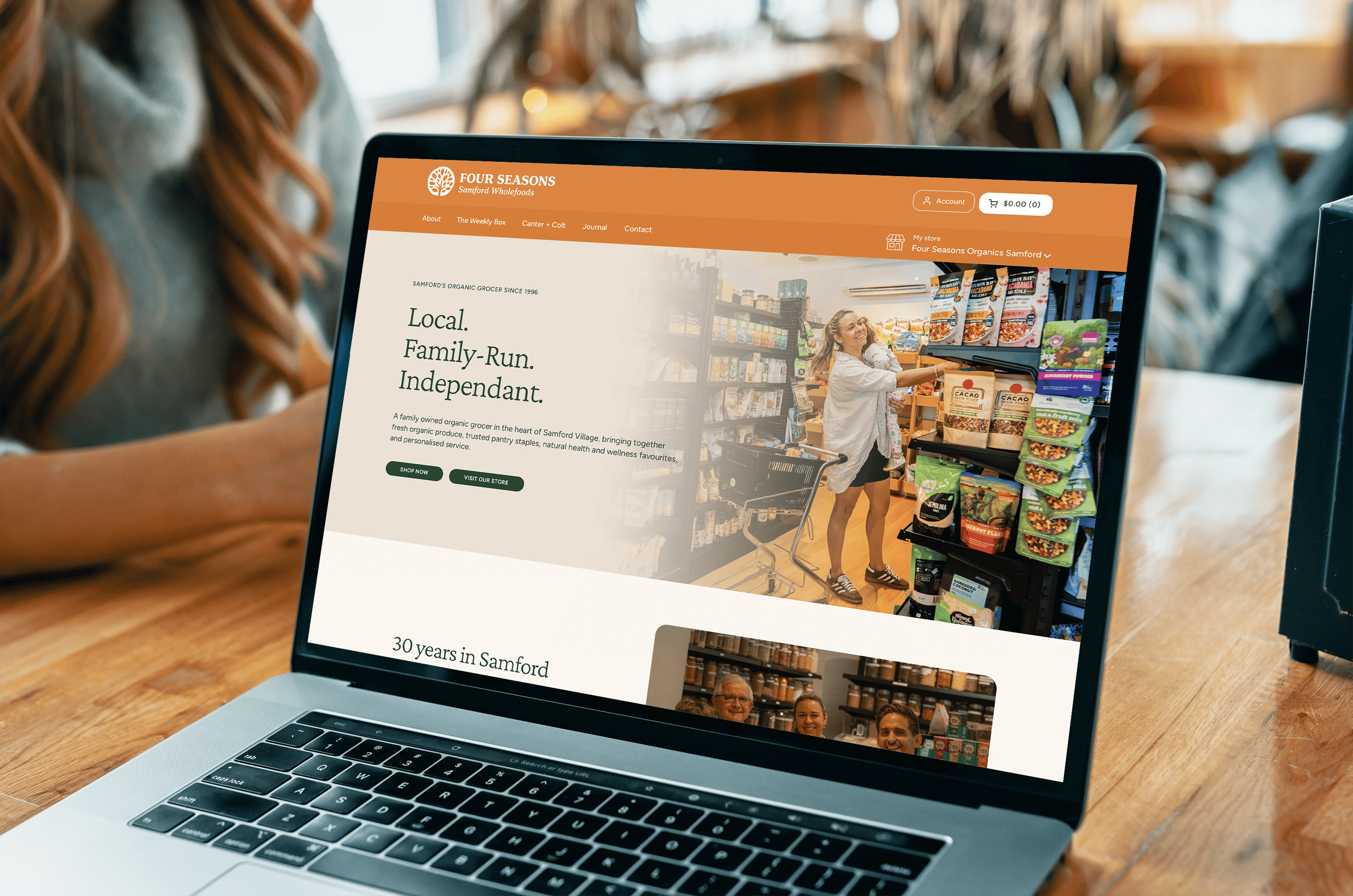 Four Seaons Organics computer mockup
