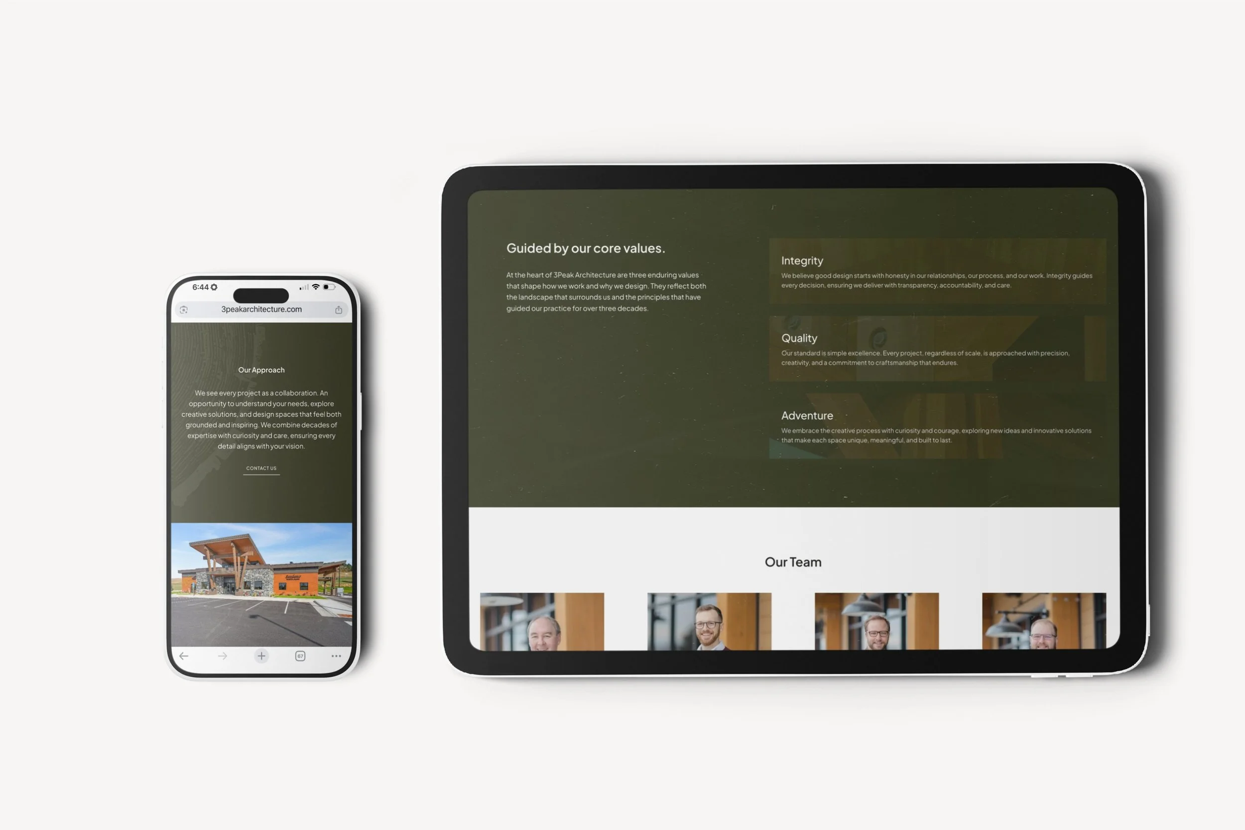 two devices showing a website