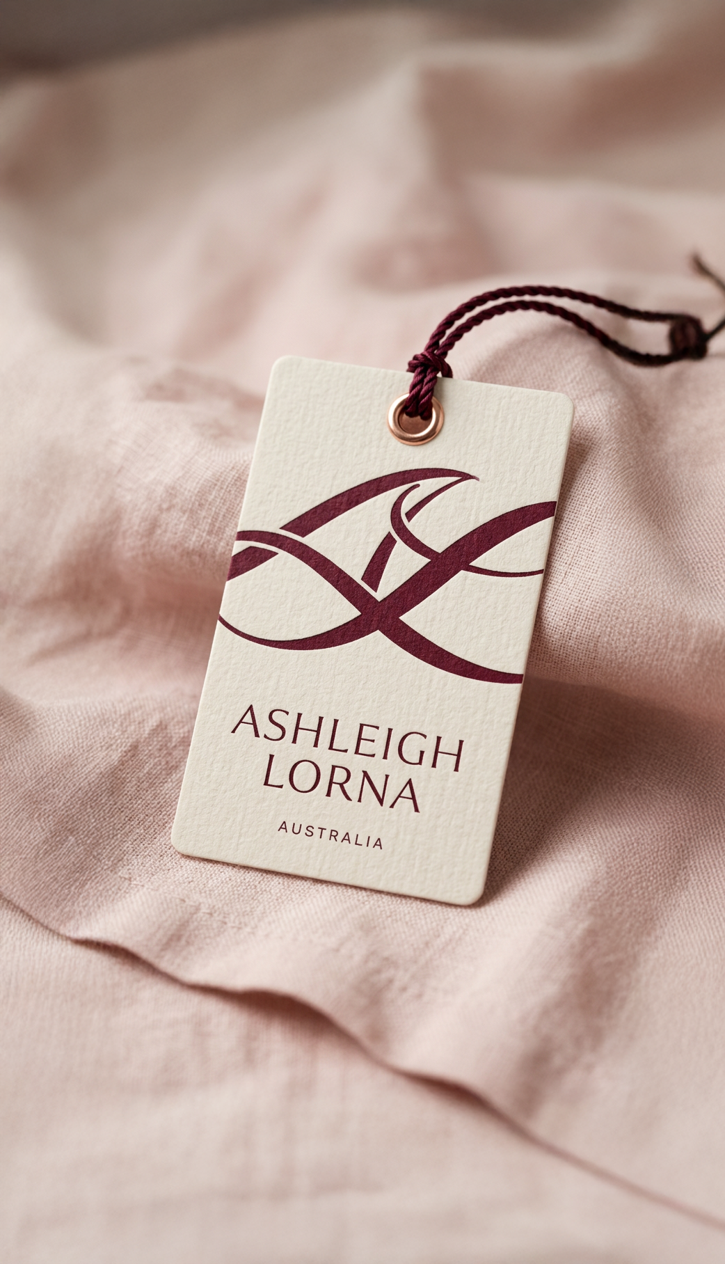Women's fashion branding on a tag