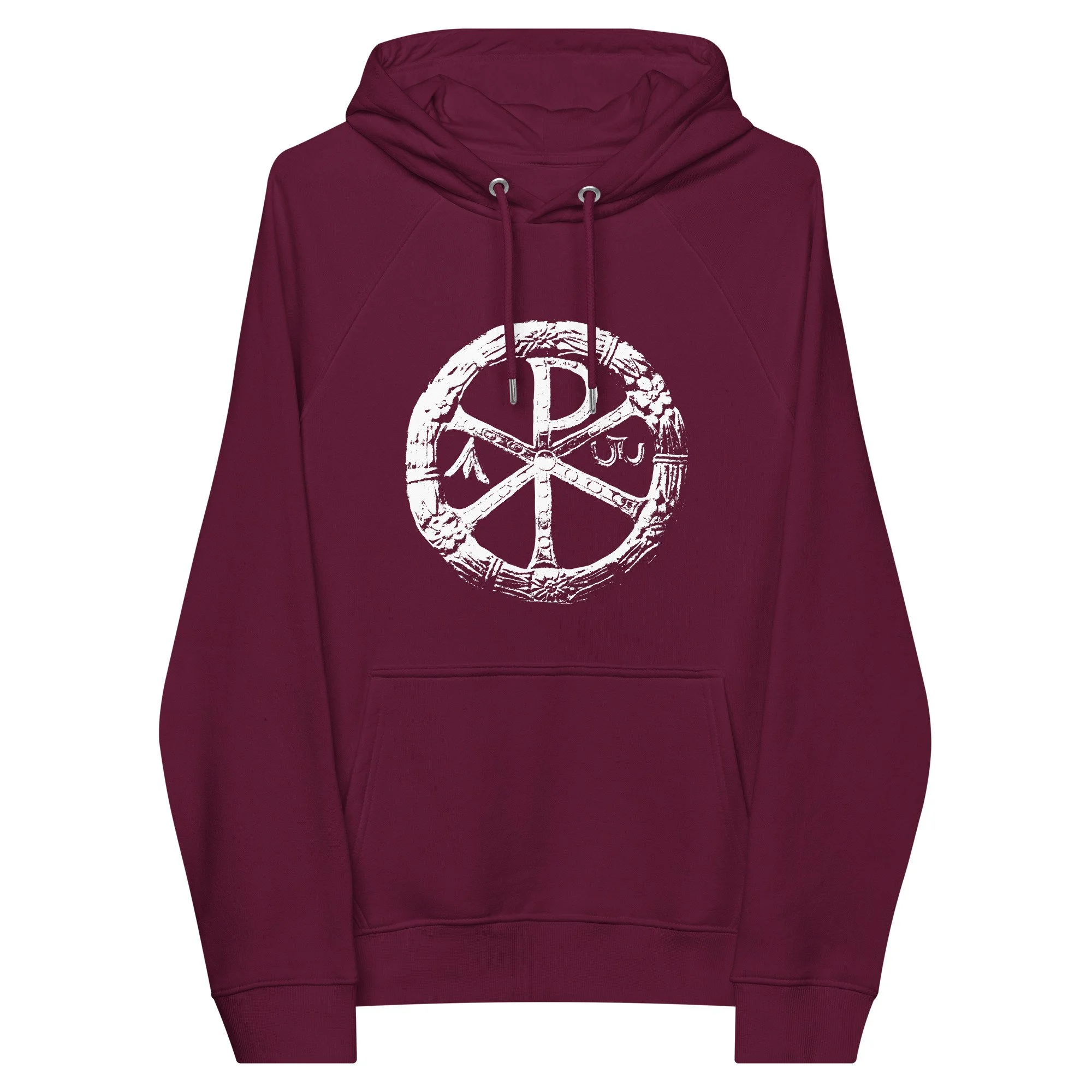 unisex-eco-raglan-hoodie-burgundy-front-63be26668a2fa.jpg