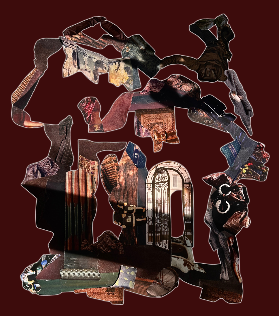 Masculine I - collage sur toile 30x36