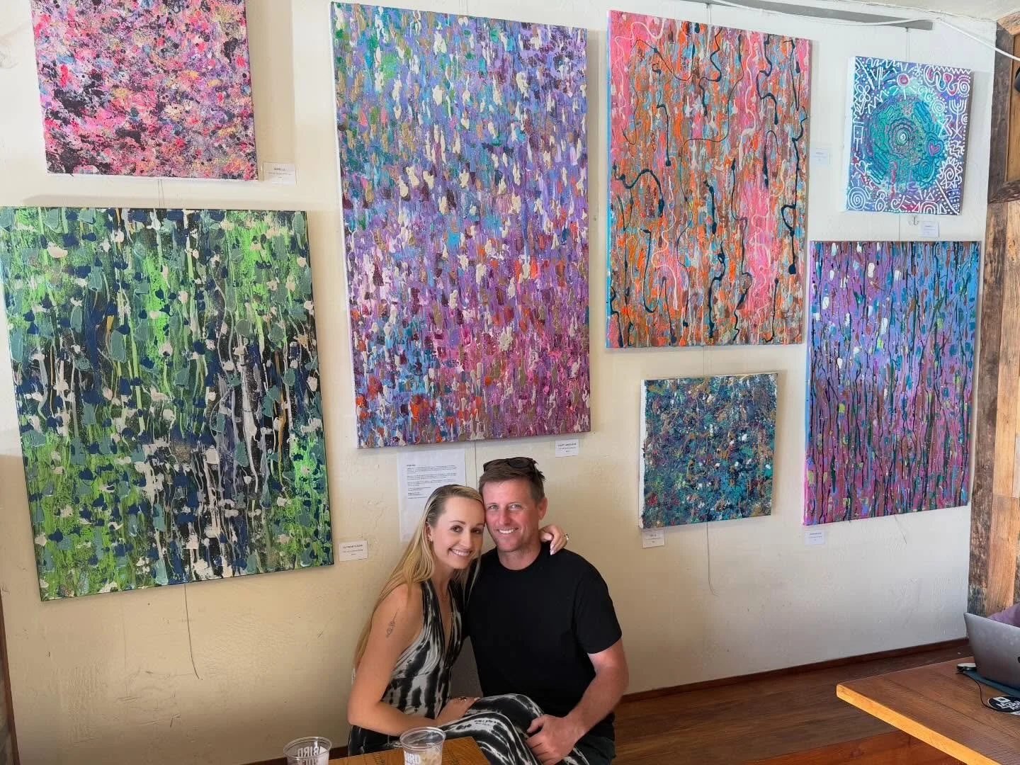 Super grateful to have my art up @birdrockcoffeeroasters in La Jolla!! 

A portion of the proceeds will go to ART Reach &mdash; a local non-profit based in Little Italy &mdash; for students with no art program 🩷

Check out the pieces this month! Tha