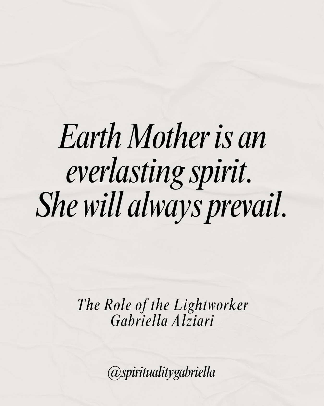 An important reminder from the Supreme Beings 🌈

Earth Mother is an eternal spirit&mdash;everlasting, unbreakable, and destined to always prevail 🌎

@spiritualitygabriella 

#manifestation #lawofattraction #manifest #spirituality #spiritualawakenin