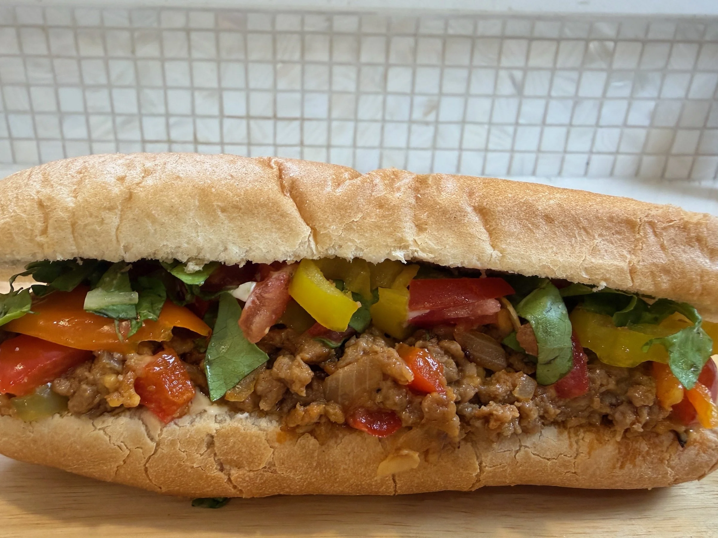 Vegan Chopped Cheese Sandwich -Buffalo Style