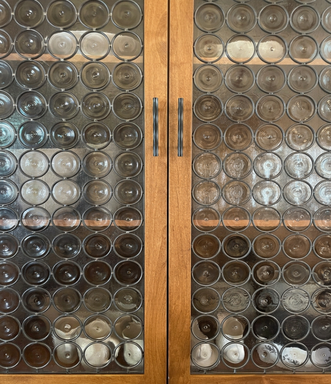 Custom reeded glass cabinetry designed by Eden Wright Design for a luxury Tahoe Donner kitchen