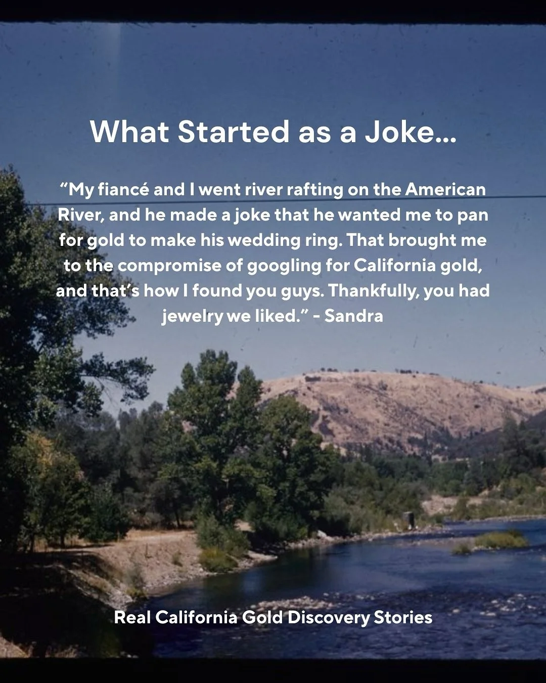 Real California Gold discovery stories &mdash; from our latest customers, how they found us and why they chose California Gold.

#californiagold #finejewelry #weddingbands #hammeredgoldweddingring #californiawedding #uniqueweddingrings #californiagol
