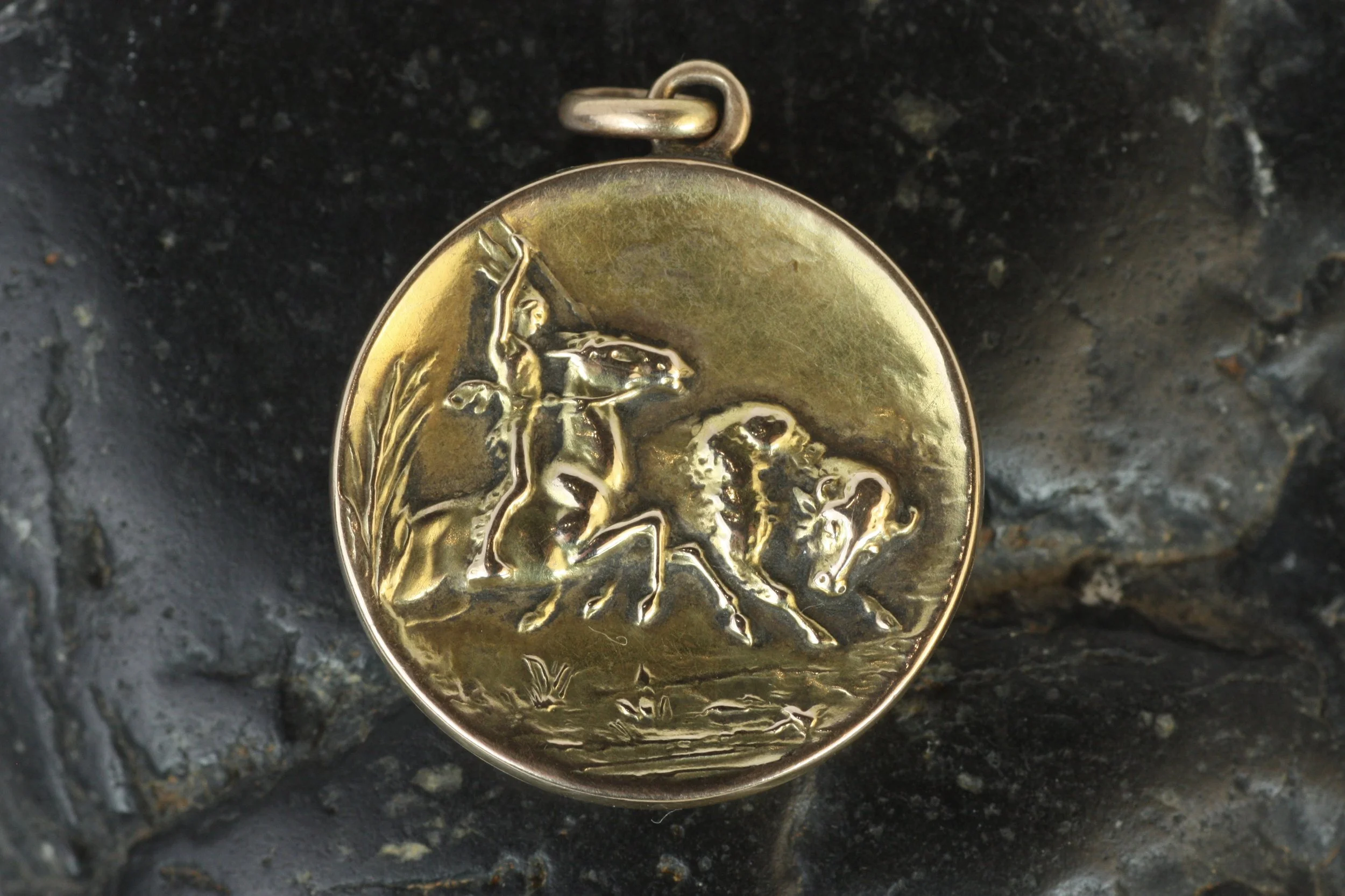 Antique Western Americana Gold Locket