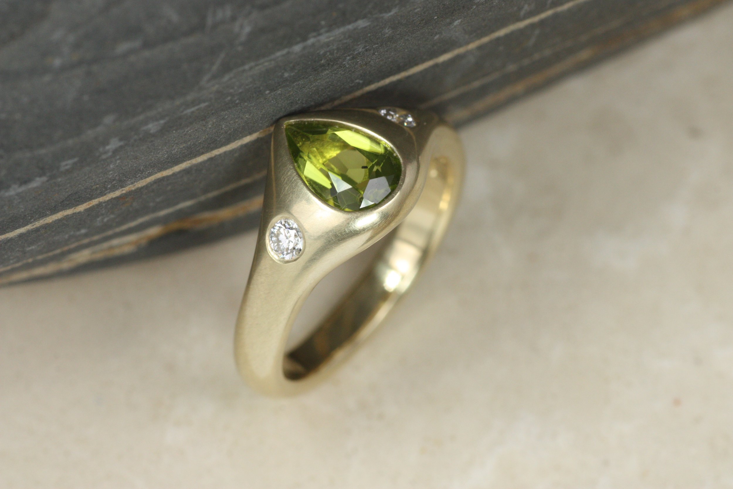 Pear Stone Gypsy Engagement Ring