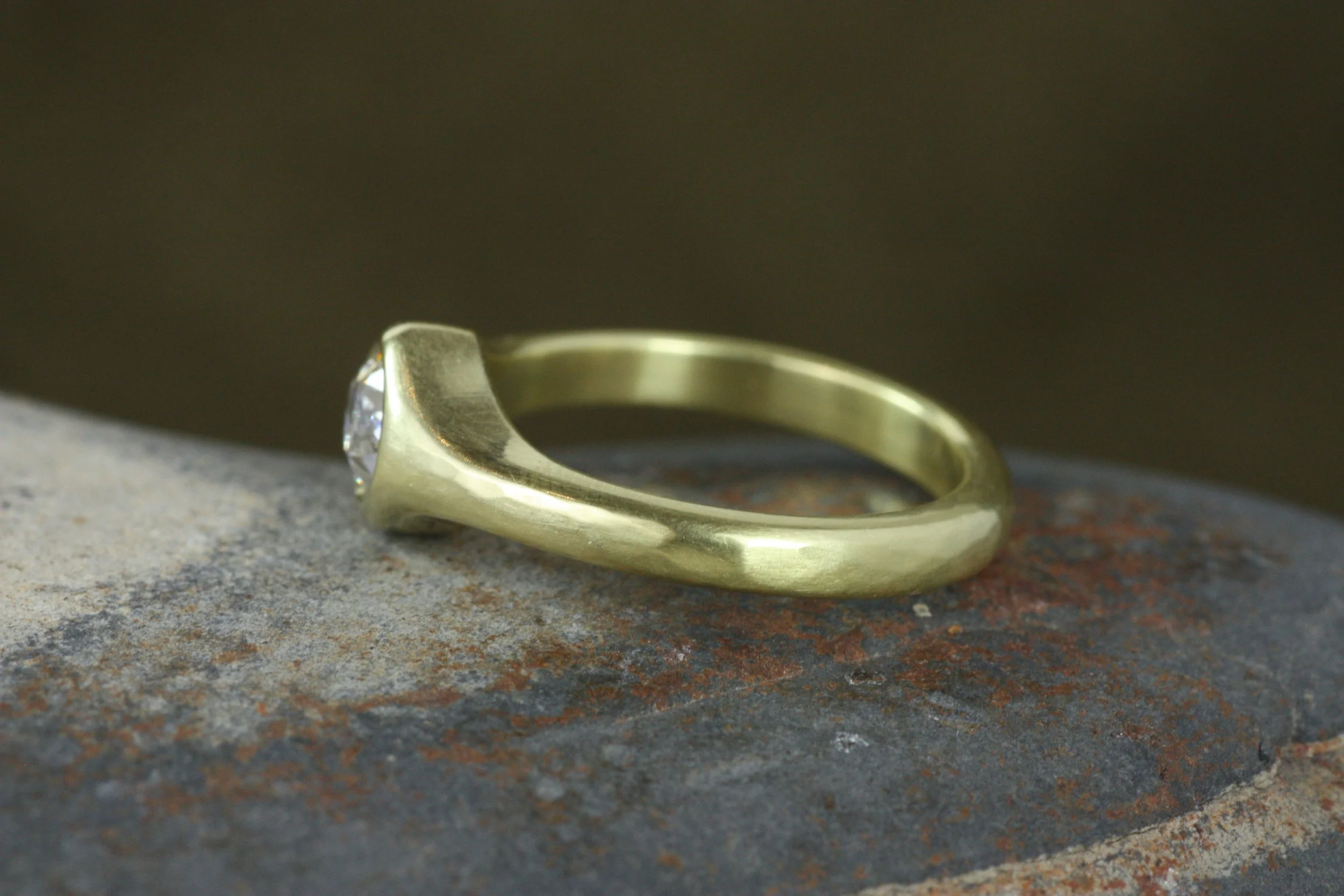 antique old mine cut diamond engagement ring