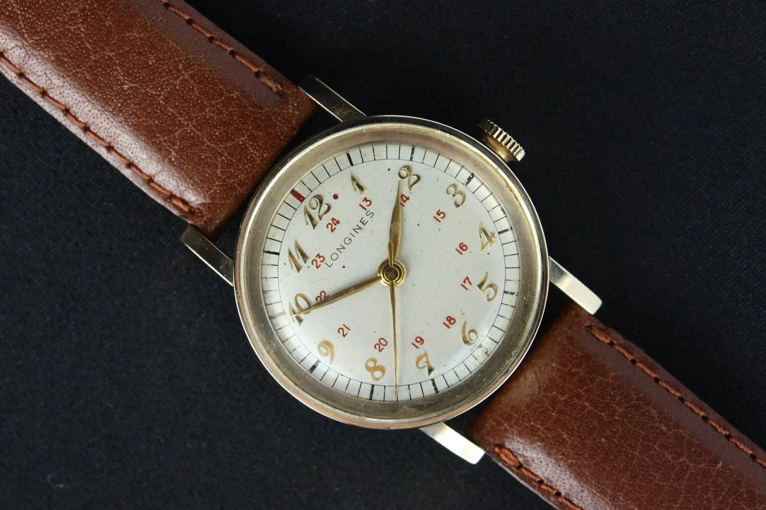 1940s Longines WWII 24HR Sweep Second Military Watch