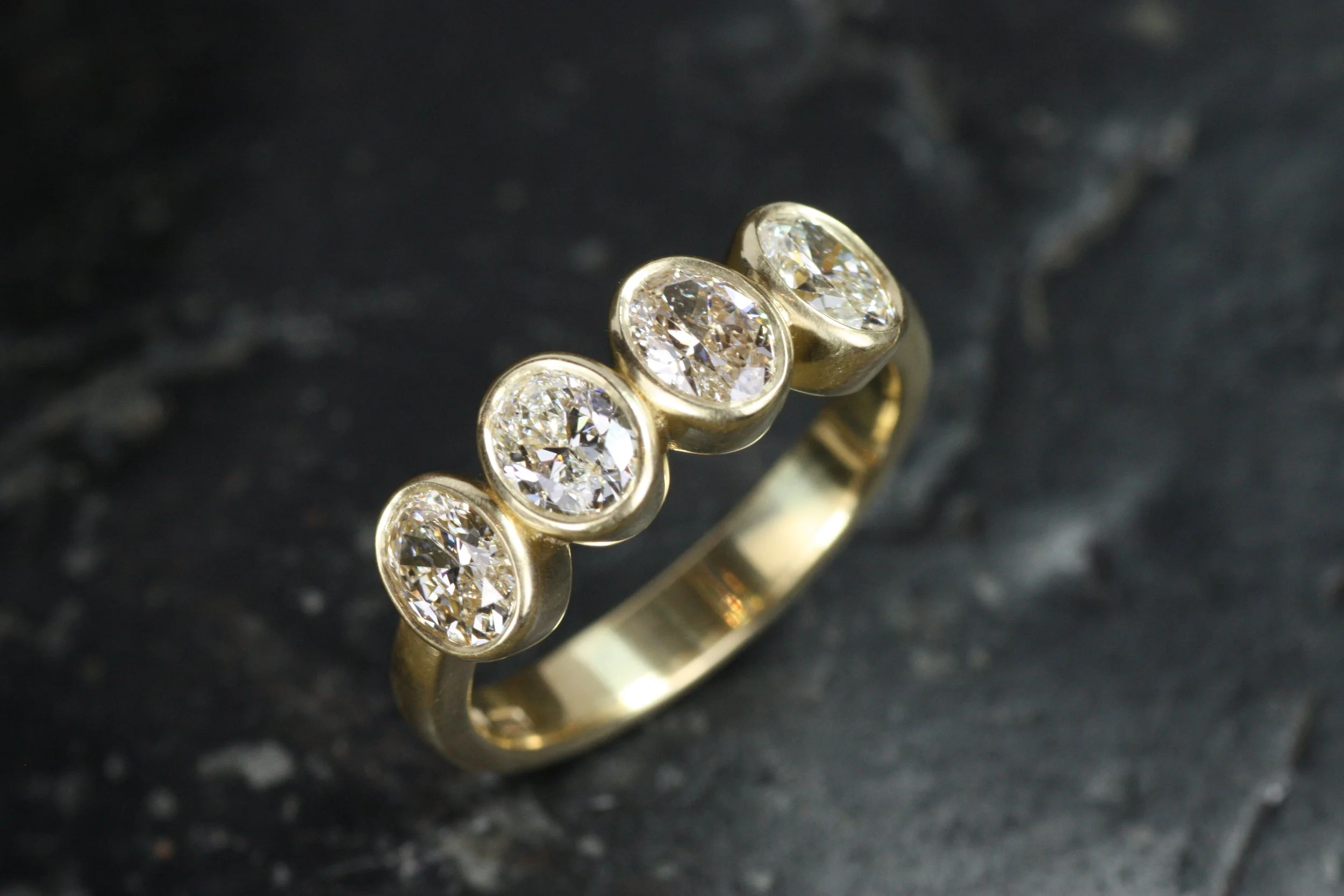 Four-Stone Diamond Bezel Ring