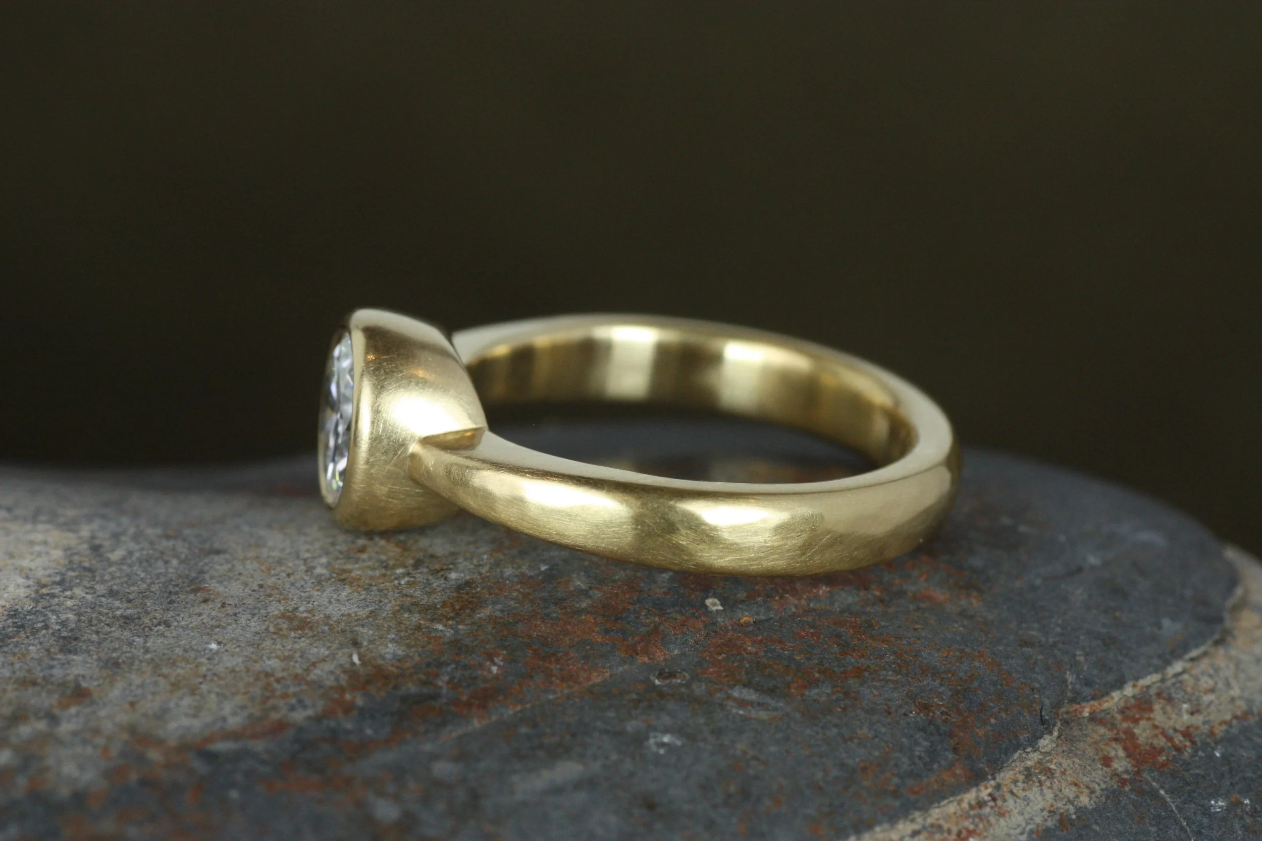 round diamond bezel engagement ring