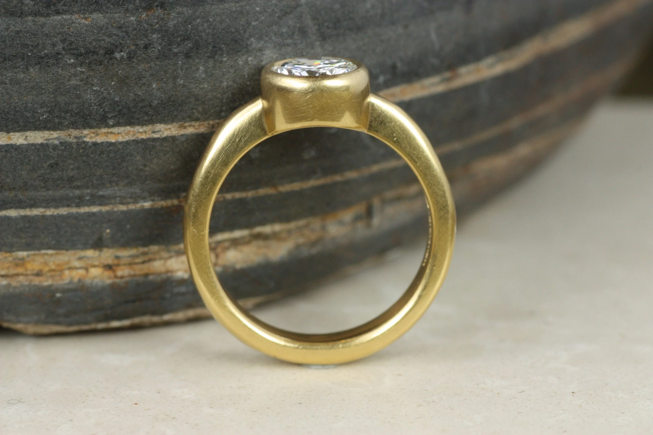 round diamond bezel engagement ring
