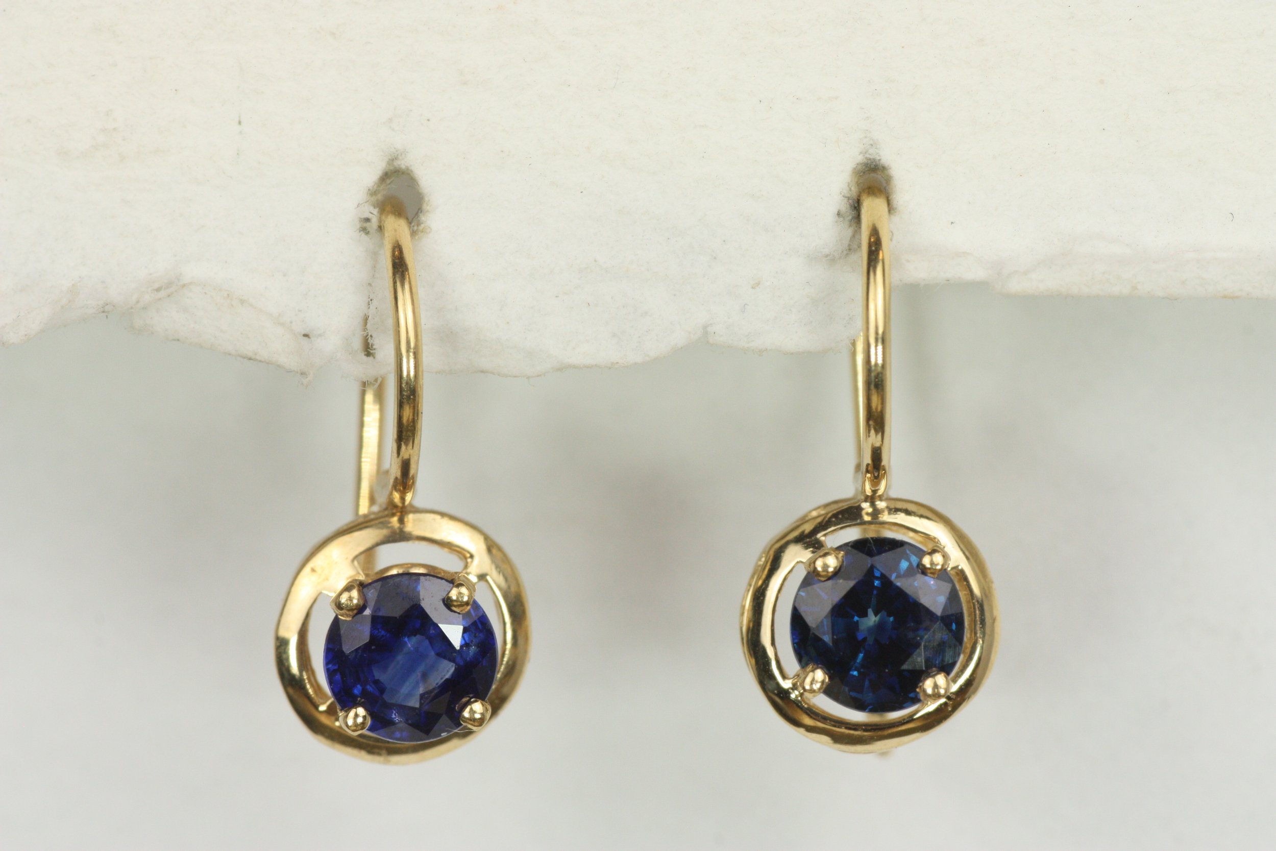 Blue Sapphire Drop Earrings