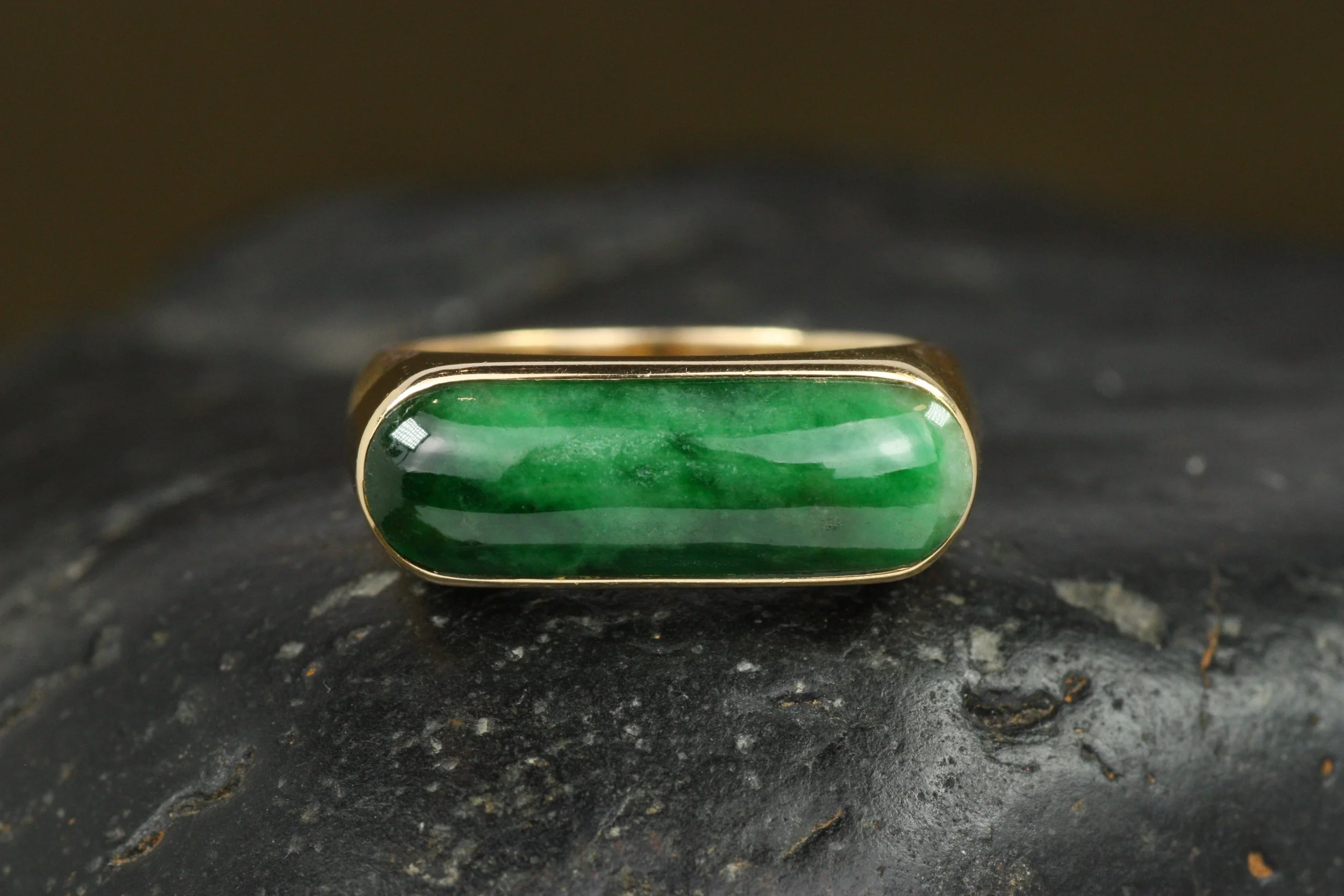 Jadeite Ring in 14K Gold