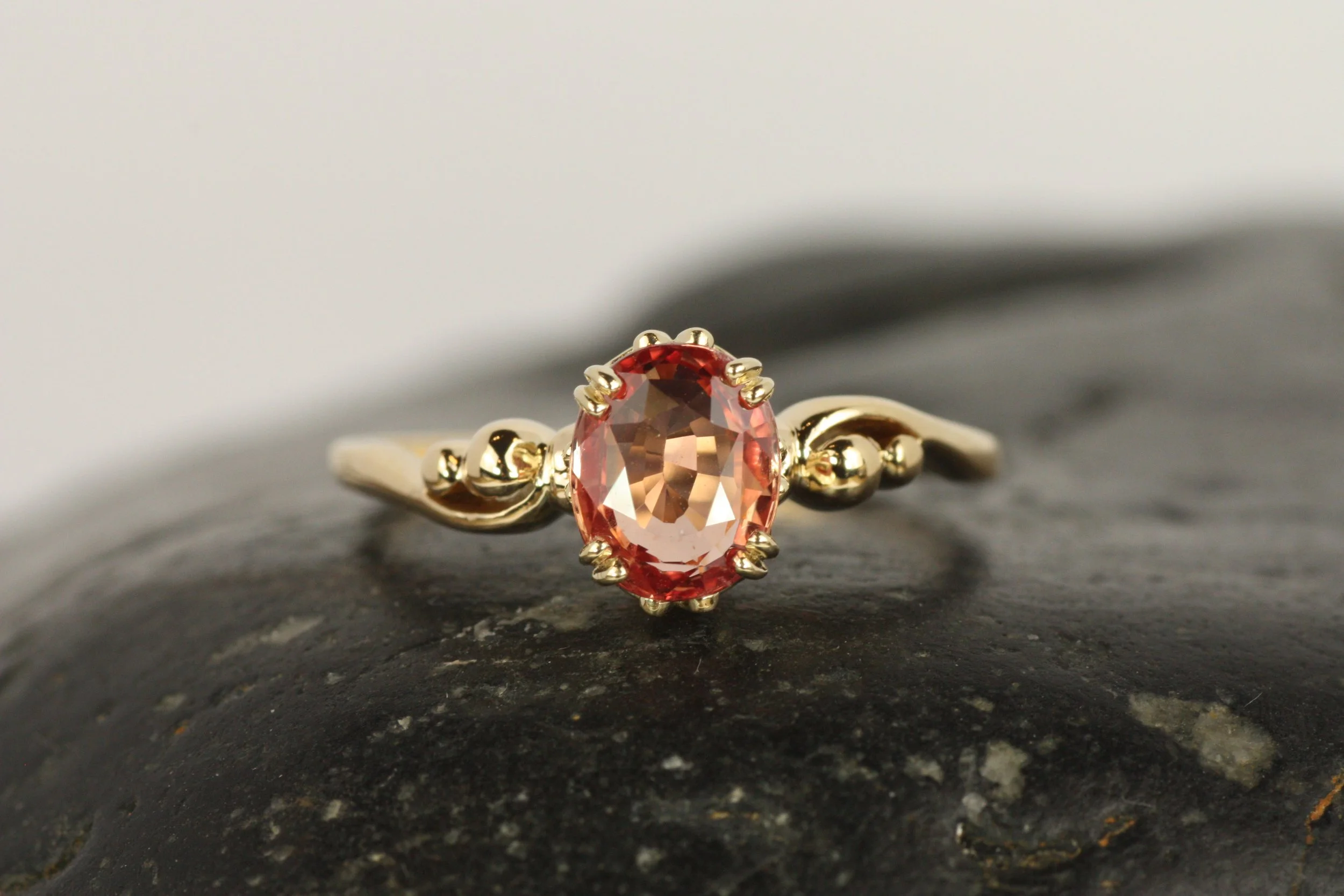 Padparadscha Sapphire Engagement Ring