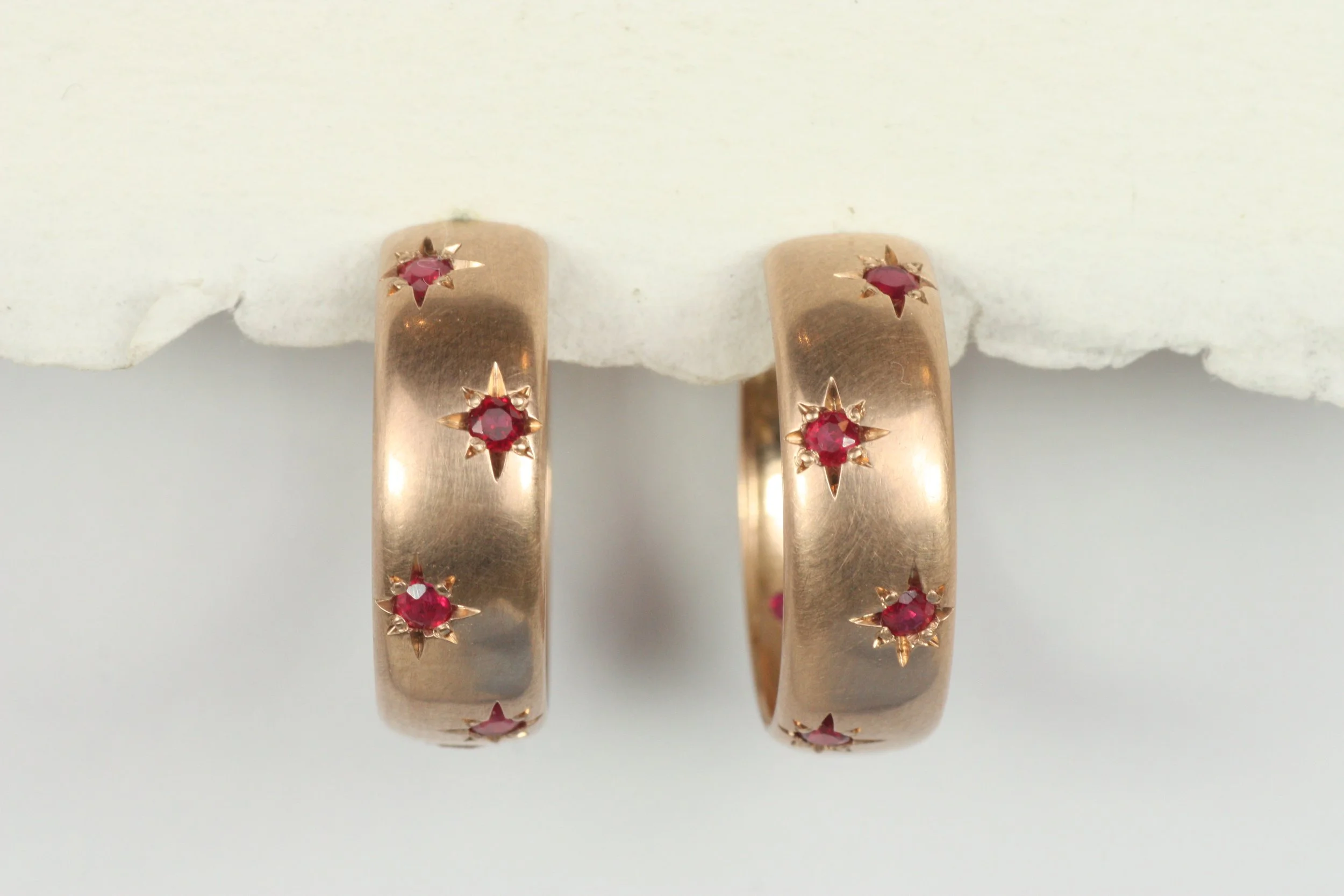 Ruby Rose Gold Hinged Hoop Earrings