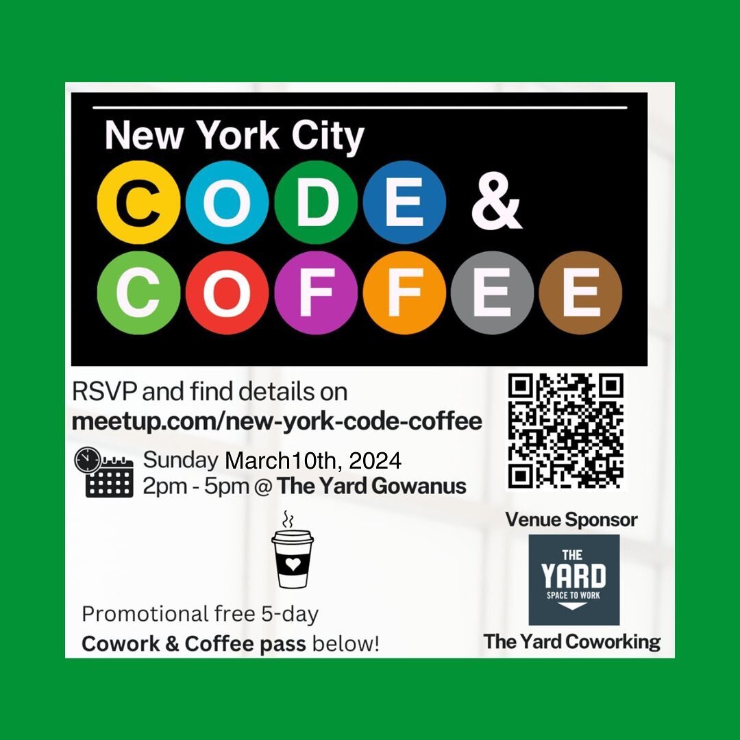 Hey everyone! We&rsquo;re back to Brooklyn this week for our session of Code and Coffee this Sunday, March 10th! 

We&rsquo;re in for a treat as Shafik Quoraishee, a Senior Android/ML Engineer at the New York Times, will be presenting a talk on Proce