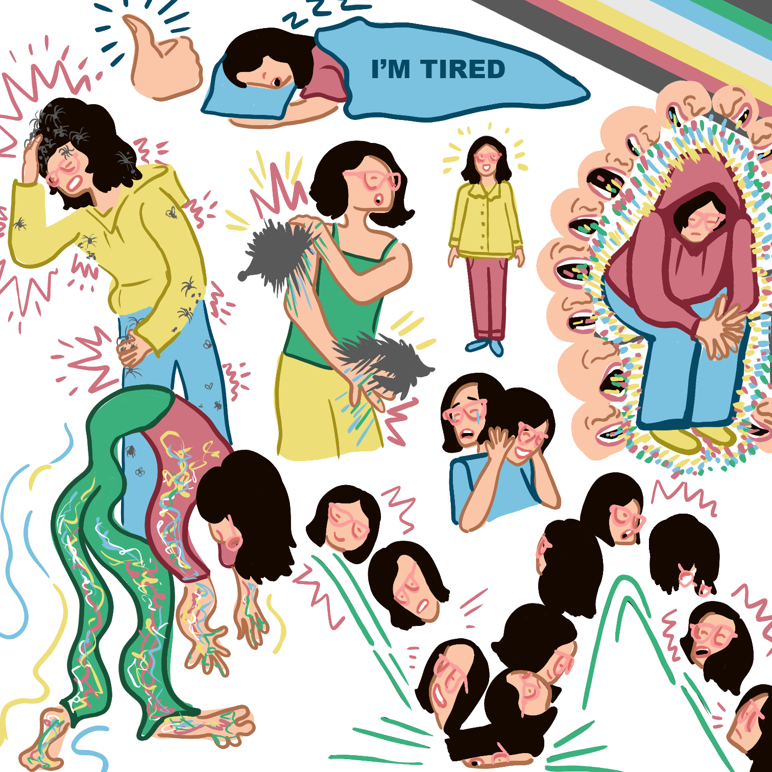 Emma Rarick. "Sensory Overload Education" 2025, digital illustration.