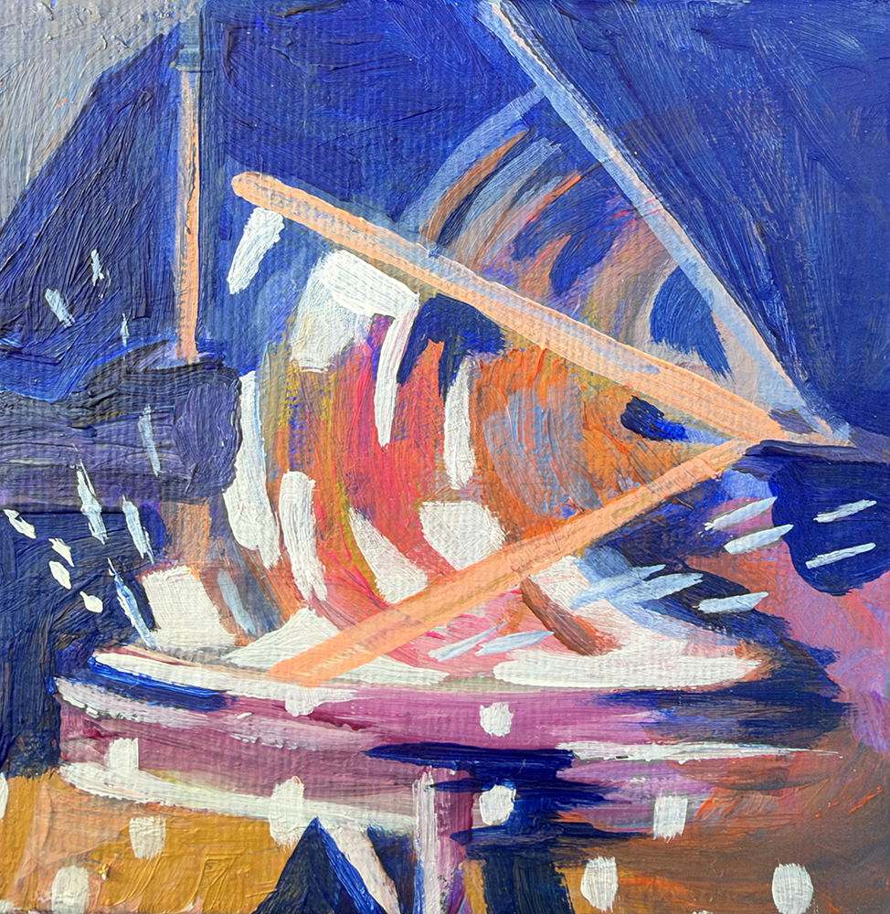 Soft Beats and Loud Lights 1- 4x4" Original