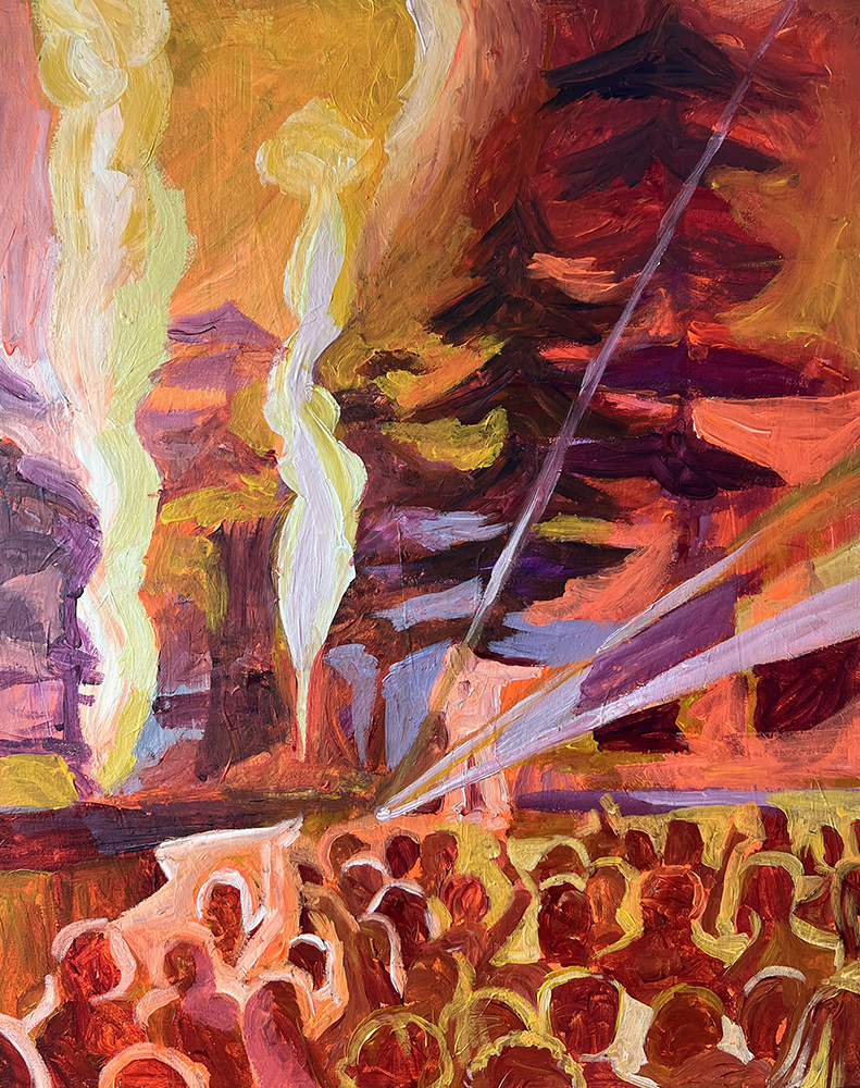 Emma Rarick. “MKE Summerfest,” August 2026, acrylic on canvas, 16×20”