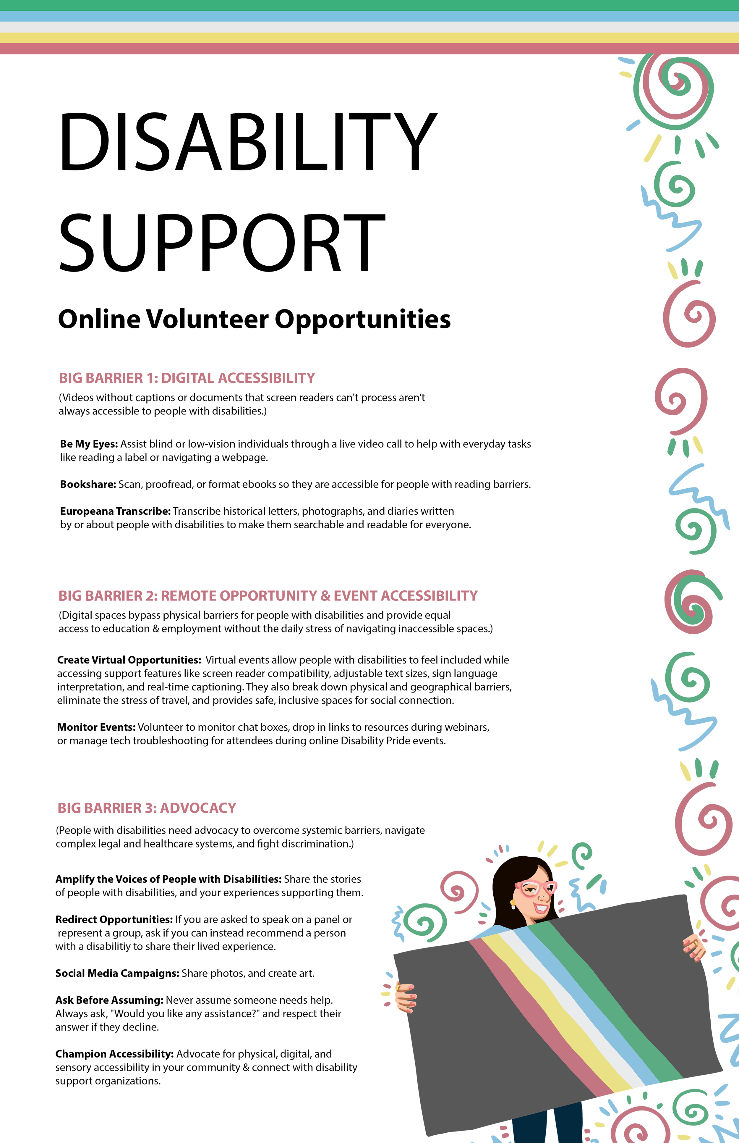 Disability Support Online Volunteer Opportunities poster