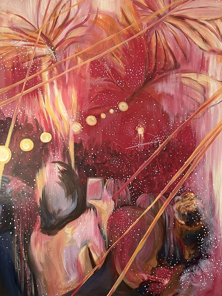 Emma Rarick. "Sound Collection Part 1," Jan 2026, acrylic on canvas,  30x40".