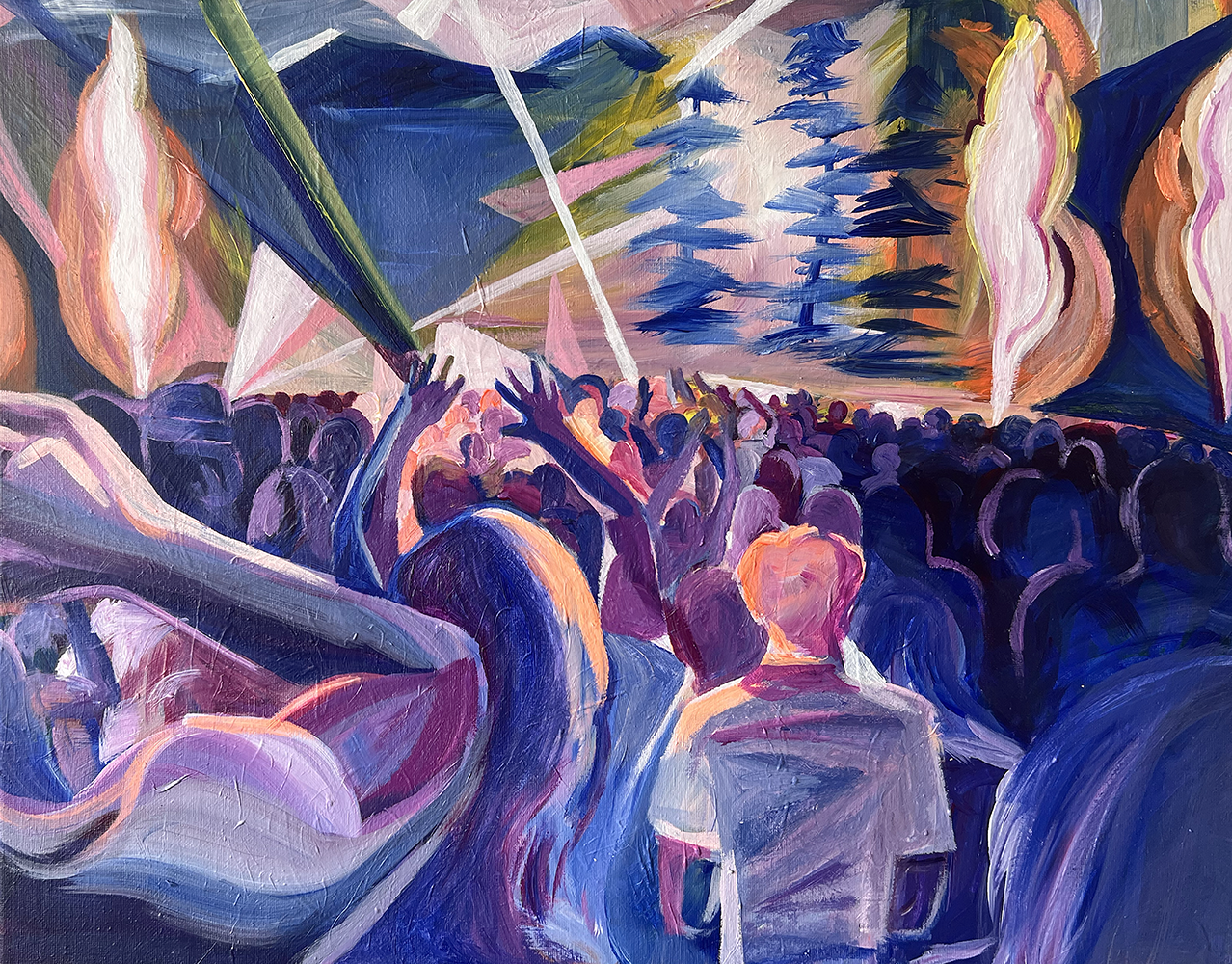 Emma Rarick. “Milwaukee's Summerfest 2,” July 2026, acrylic on canvas, 16x20”