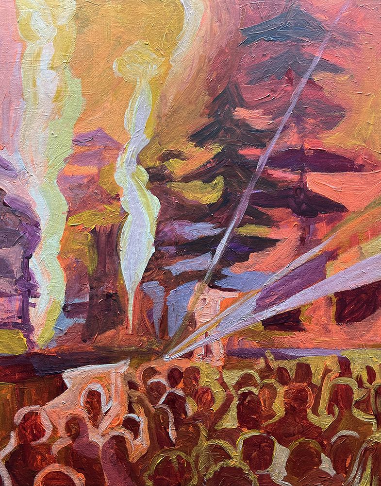 Emma Rarick. “MKE Summerfest,” August 2026, acrylic on canvas, 16×20”