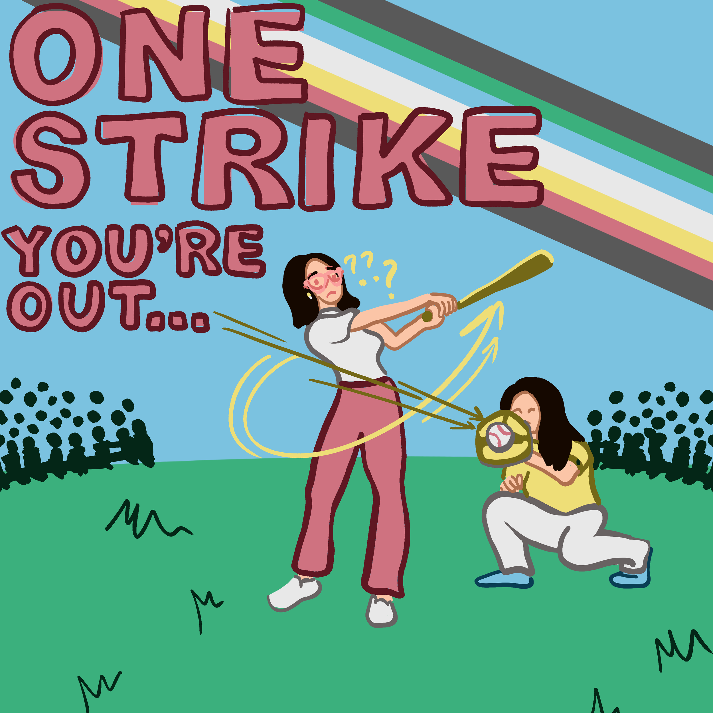 Emma Rarick. "When you have a disability, you only get 1 strike" 2025, digital illustration.