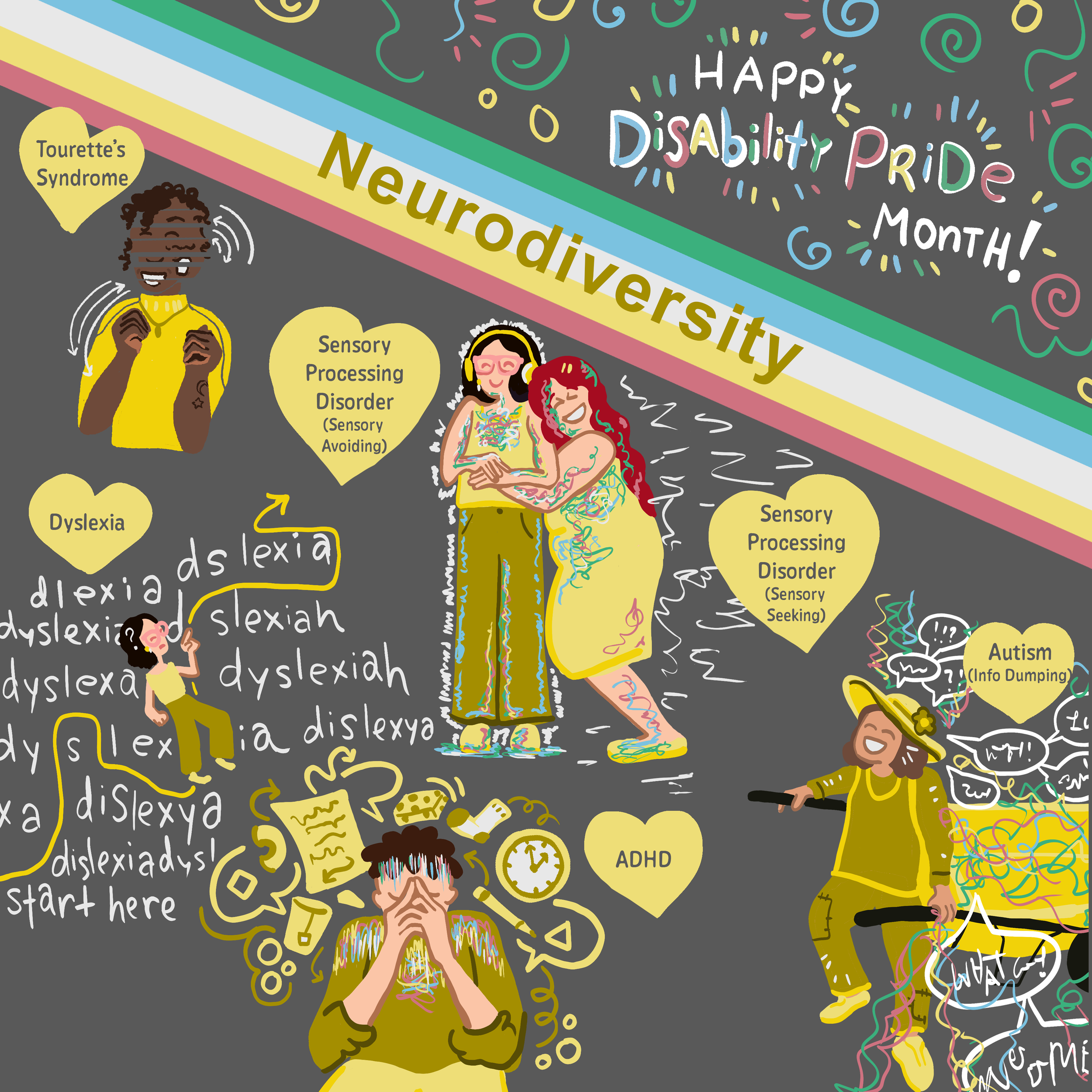 Emma Rarick. "Neurodiversity Education" 2025, digital illustration.