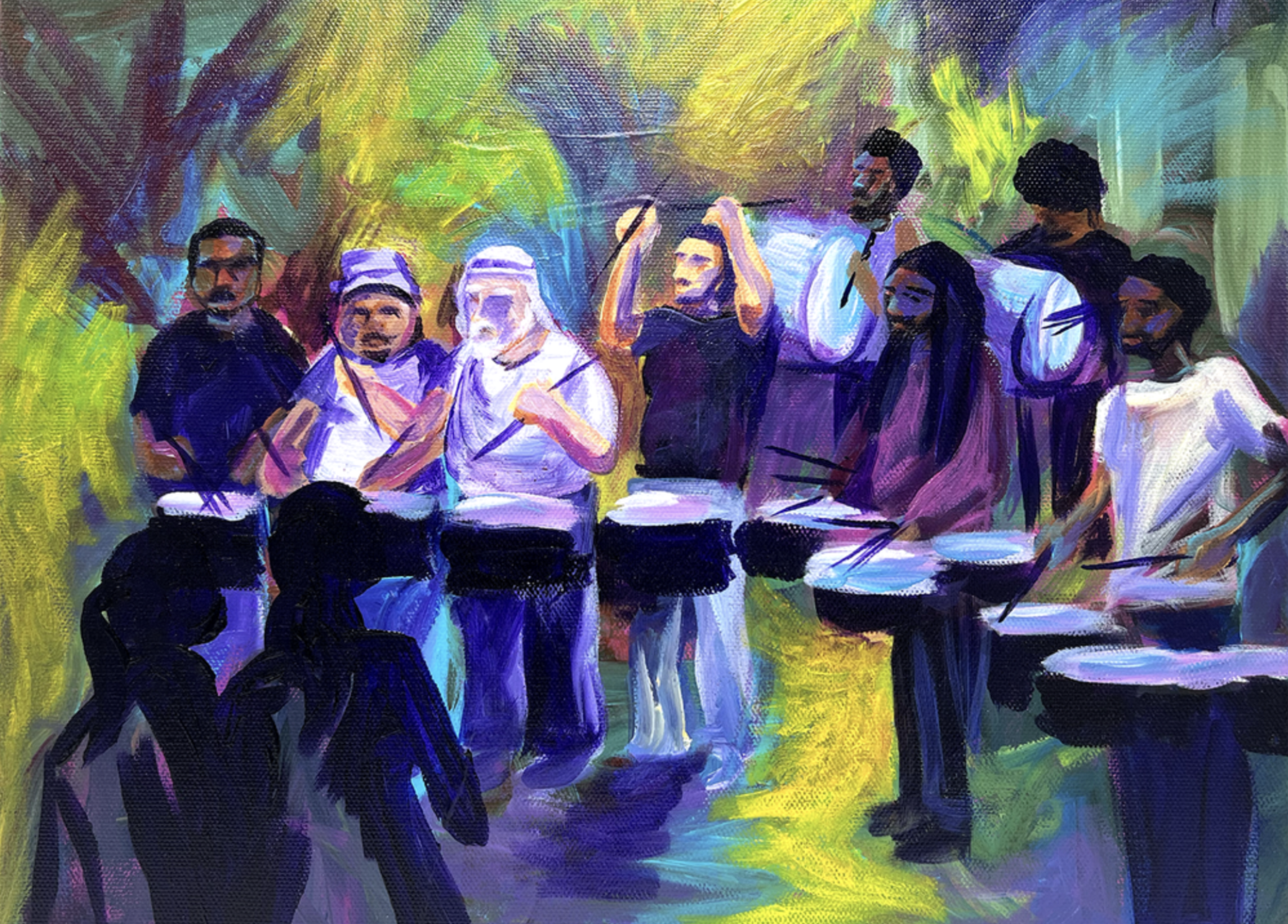 SOLD- Emma Rarick. “Milwaukee Hittaz Part 1," Dec 2025, acrylic on canvas, 14 × 11”