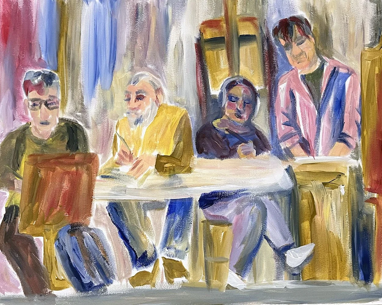 Emma Rarick. "Our Safe Space," 2024, acrylic on canvas, 16 x 20".