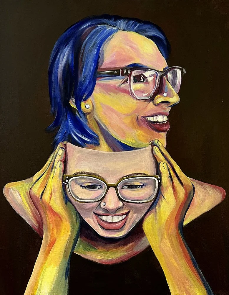 Emma Rarick. "People Don't Like What They Can't Understand," March 2024, acrylic on canvas,  16x20". 