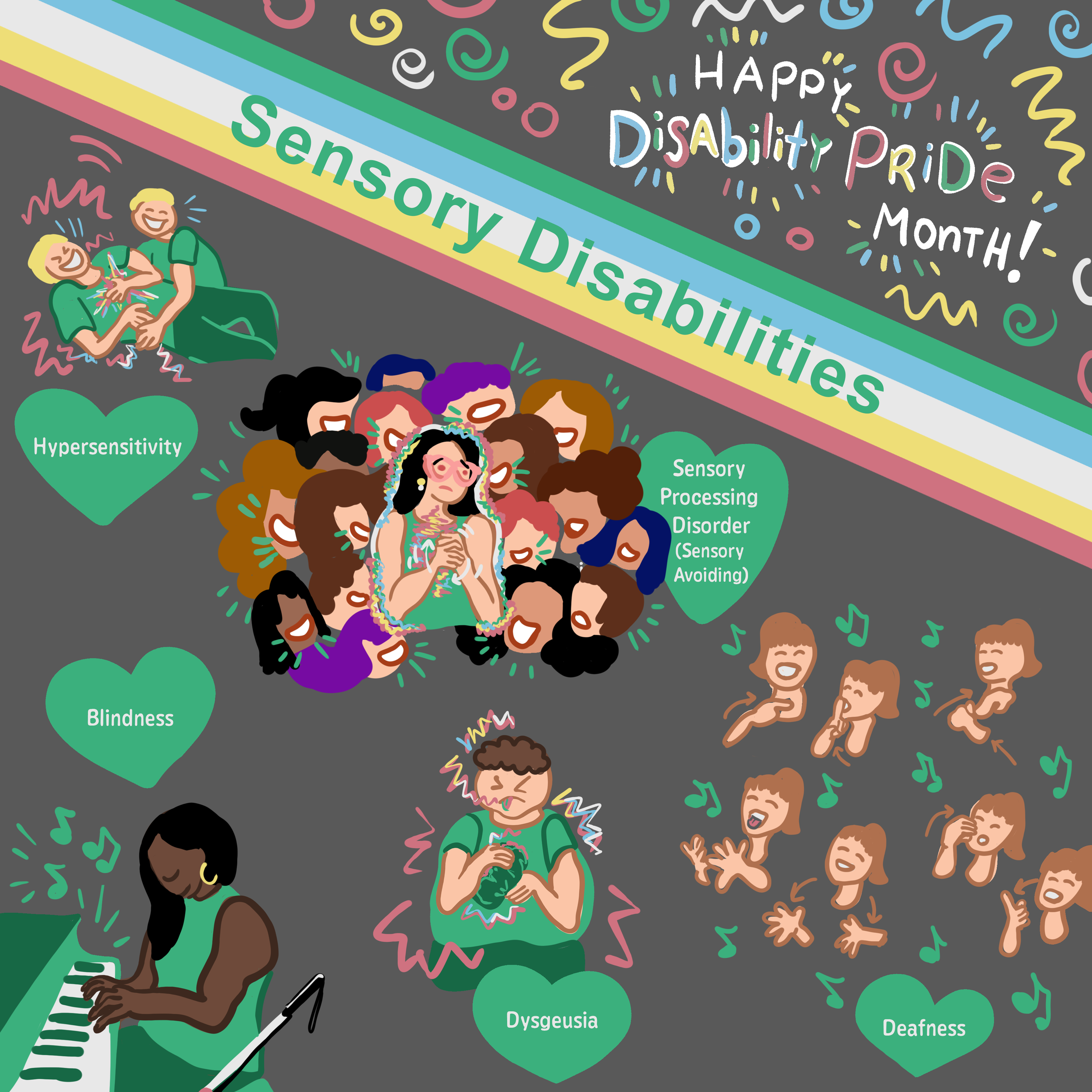 Emma Rarick. "Sensory Disabilities Education" 2025, digital illustration.