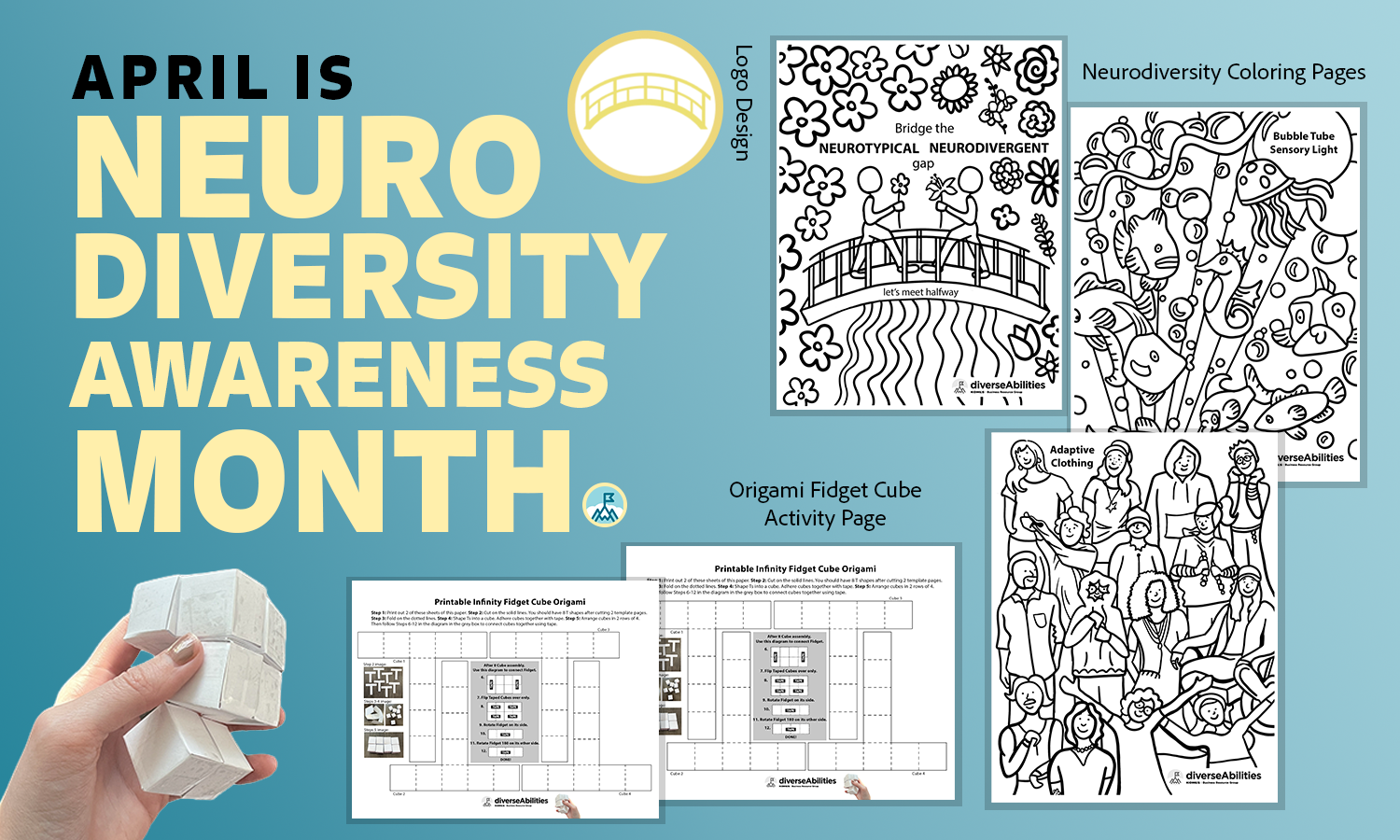 Kohl's diverseAbilities BRG x Emma Rarick. "Neurodiversity Awareness Month Company Celebration Kit," 2026, digital illustrations. 
