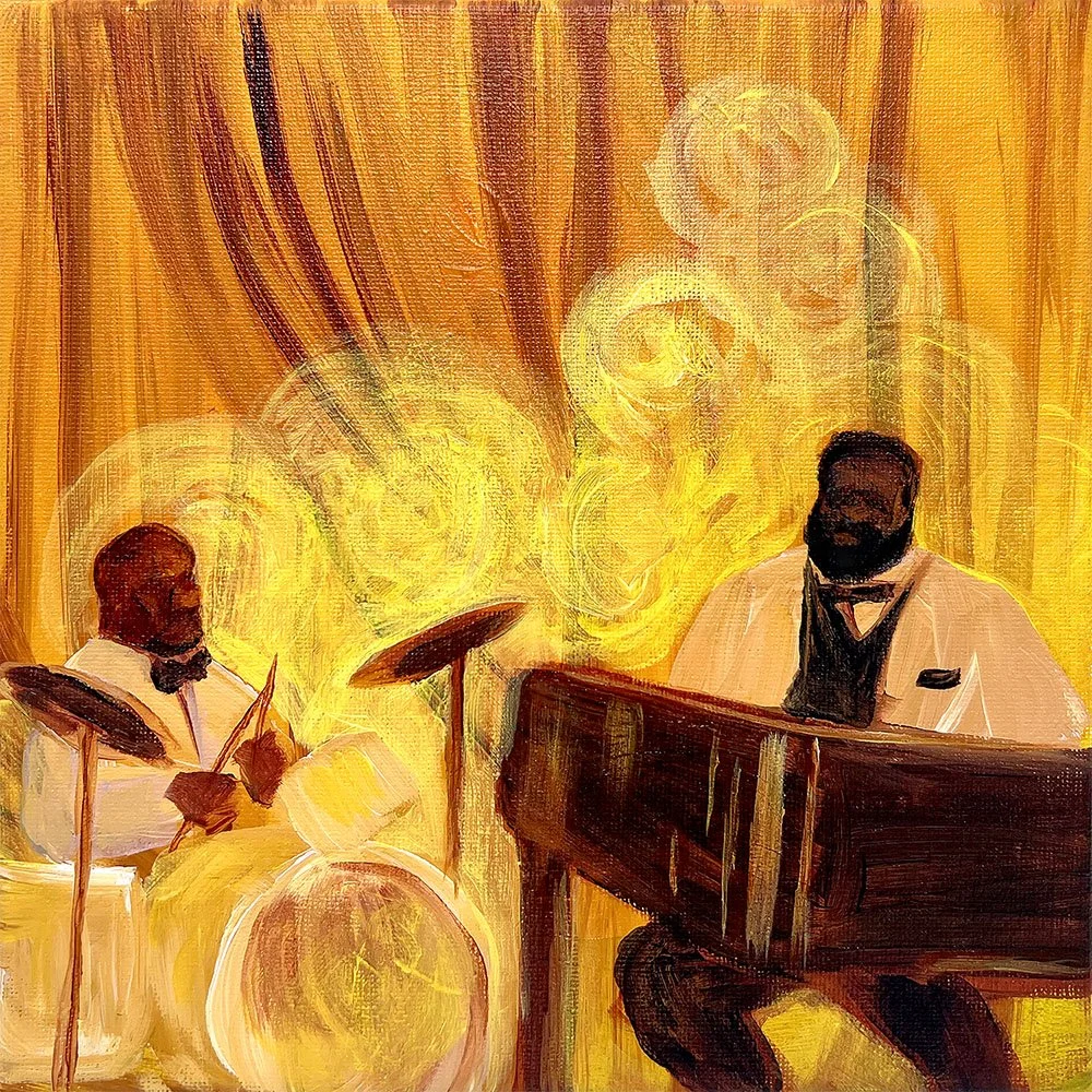 Emma Rarick. "Untitled," 2025, acrylic on canvas,  8x8". 