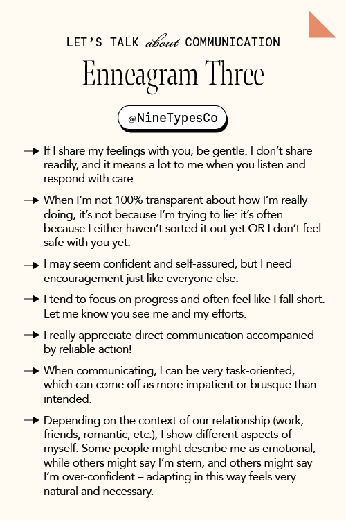 communication by enneagram type - type  3