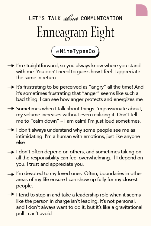 communication by enneagram type - type 8