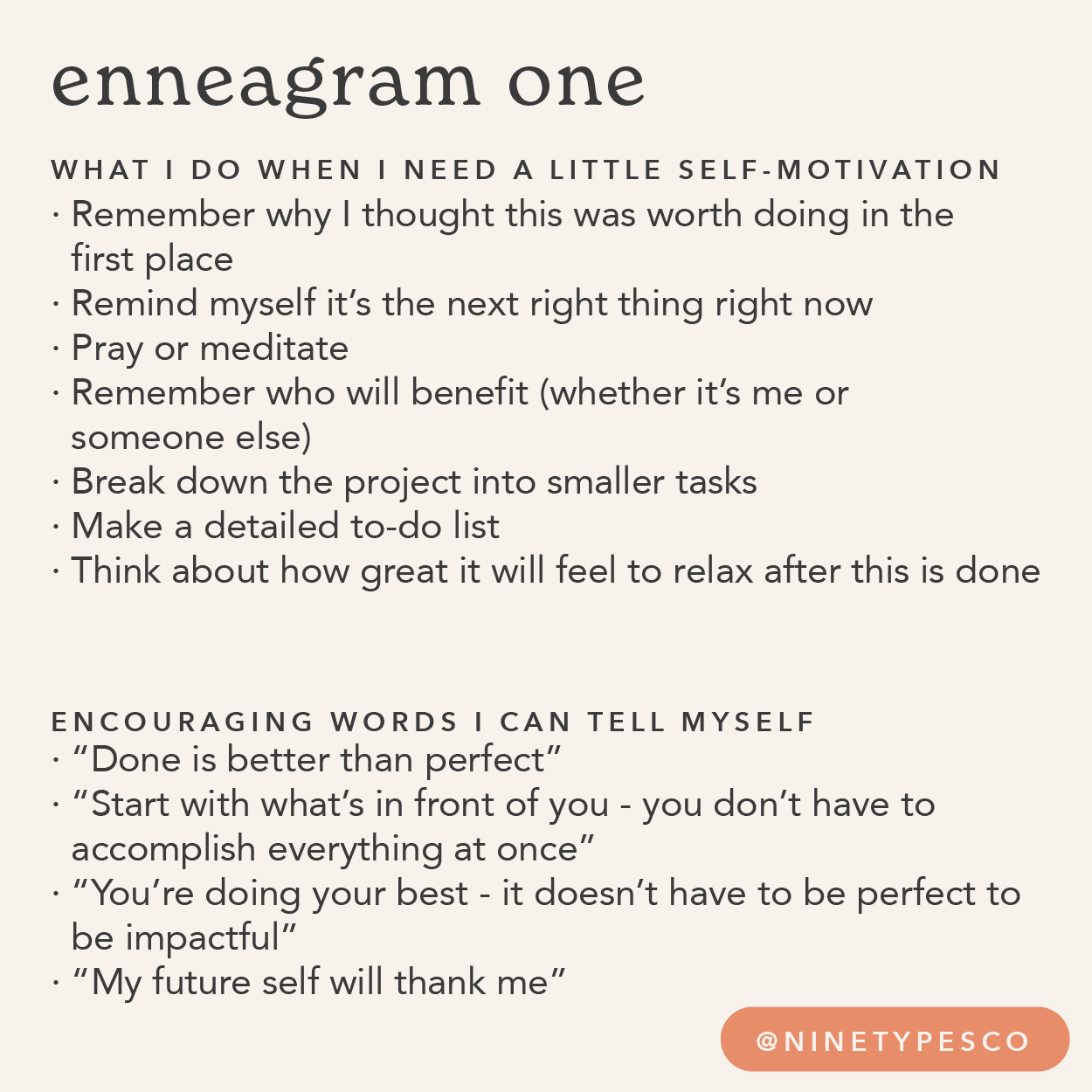 Feeling Motivated by Enneagram Type - Enneagram One