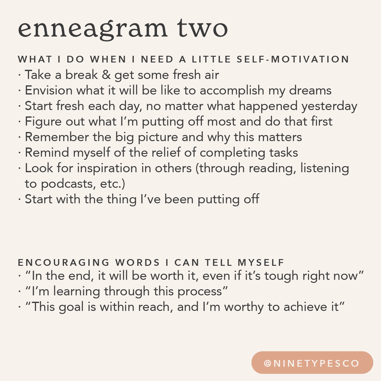 Feeling Motivated by Enneagram Type - Enneagram Two