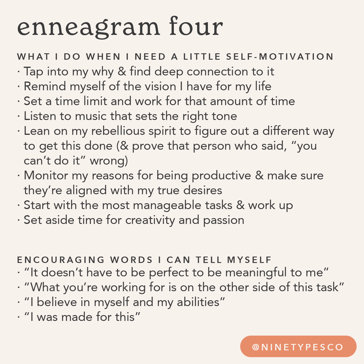 Feeling Motivated by Enneagram Type - Enneagram Four
